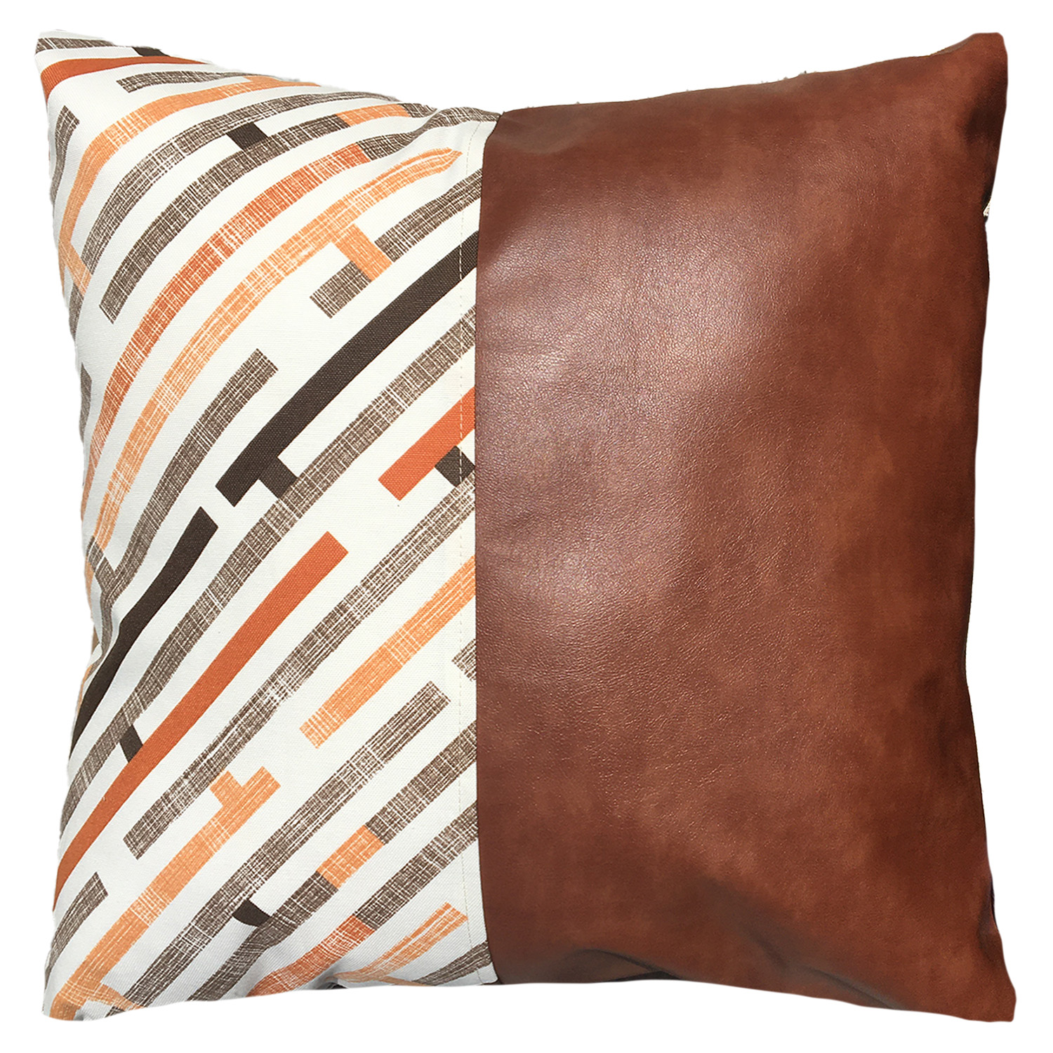 COJÍN ELIZABETH PEPER PACK 4 DECORATIVOS ECOCUERO 50 X 50 CM NARANJA - 2