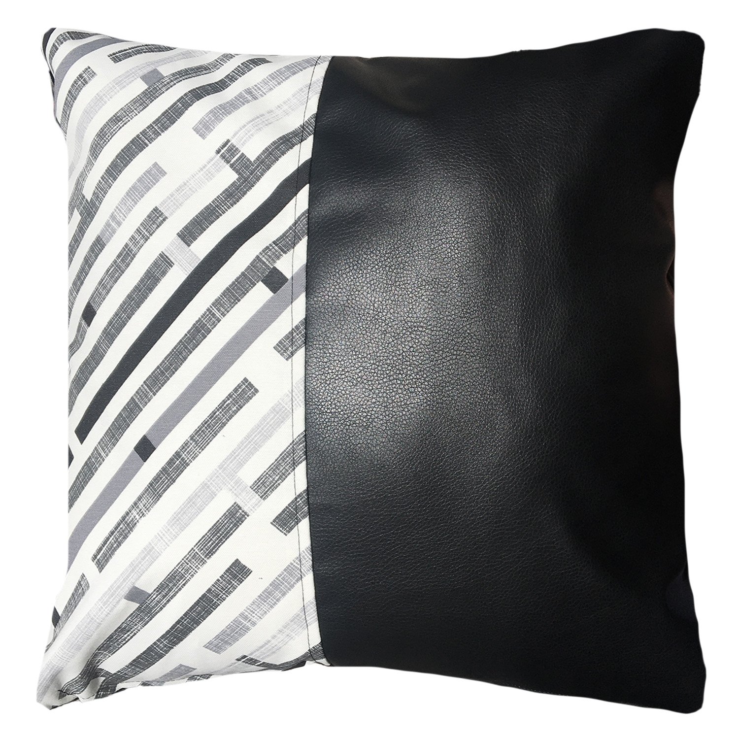 COJÍN ELIZABETH PEPER PACK 4 DECORATIVOS ECOCUERO 50 X 50 CM NEGRO - 2