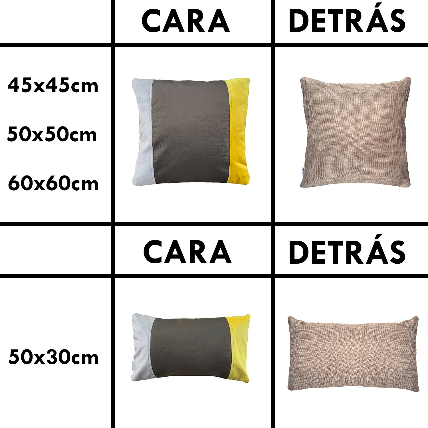 COJÍN ELIZABETH PEPER DECORATIVO ECOCUERO RELLENO 50 X 30 CM MULTICOLOR - 4