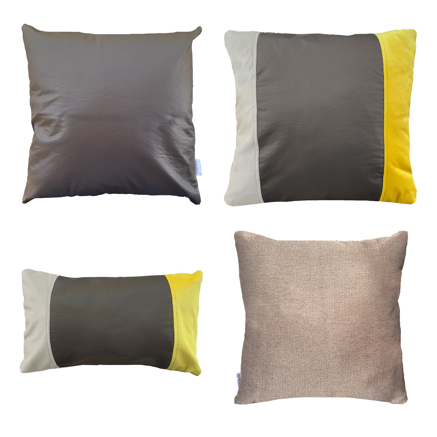 FUNDA COJÍN ELIZABETH PEPER PACK 4 DECORATIVO ECOCUERO 45 X 45 CM MULTICOLOR - 1
