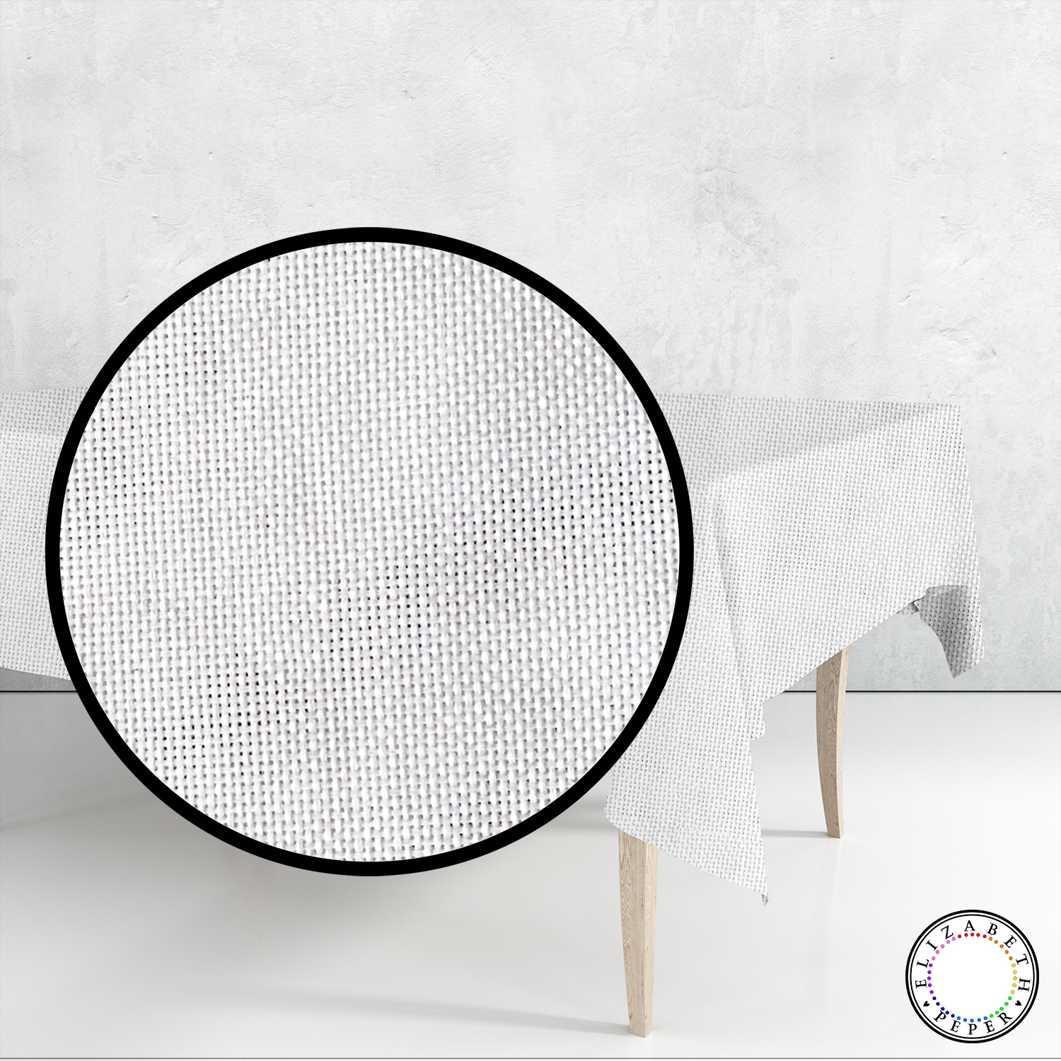MANTEL PARA MESA DE TELA TEXTURA BLANCO 140X220 CM - 4