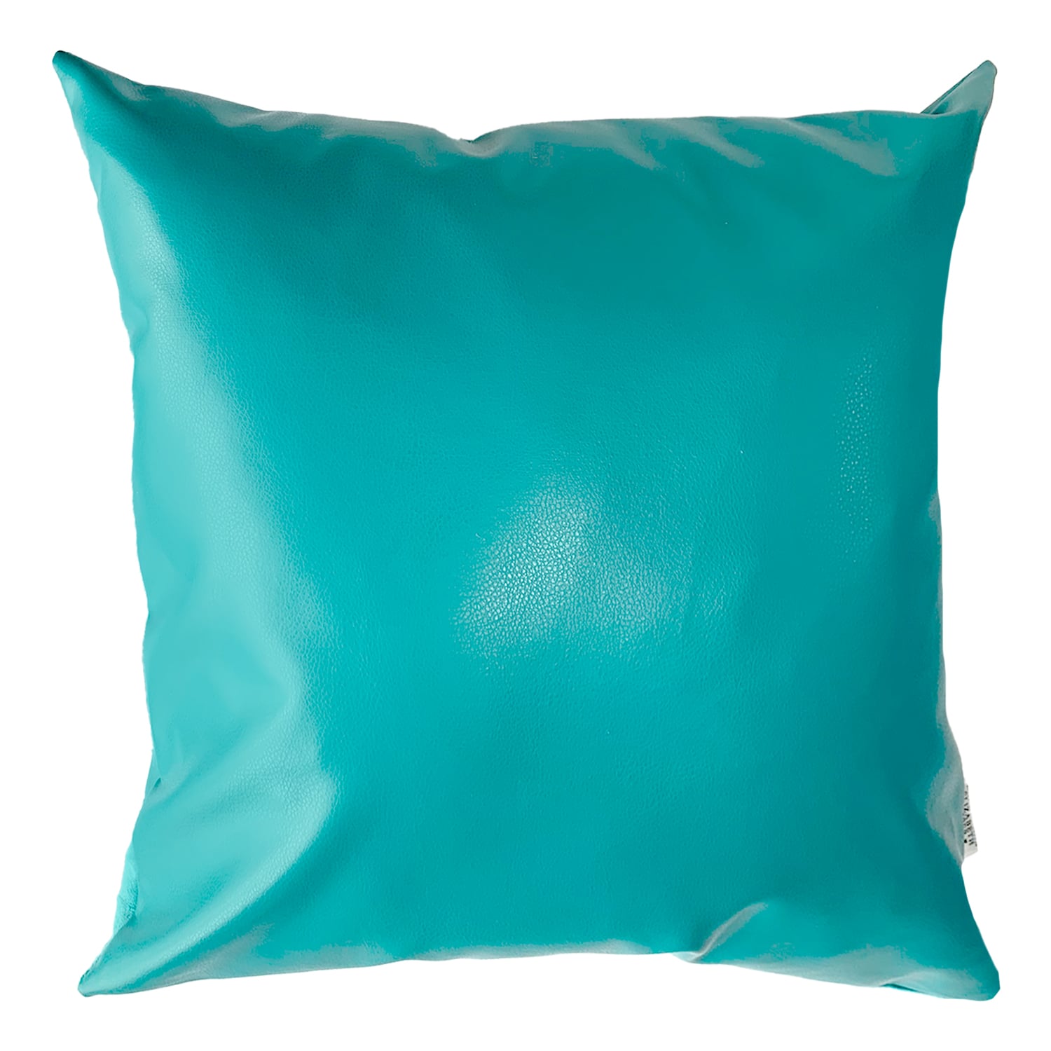 FUNDA COJÍN ELIZABETH PEPER DECORATIVO ECOCUERO 50 X 50 CM TURQUESA - 1