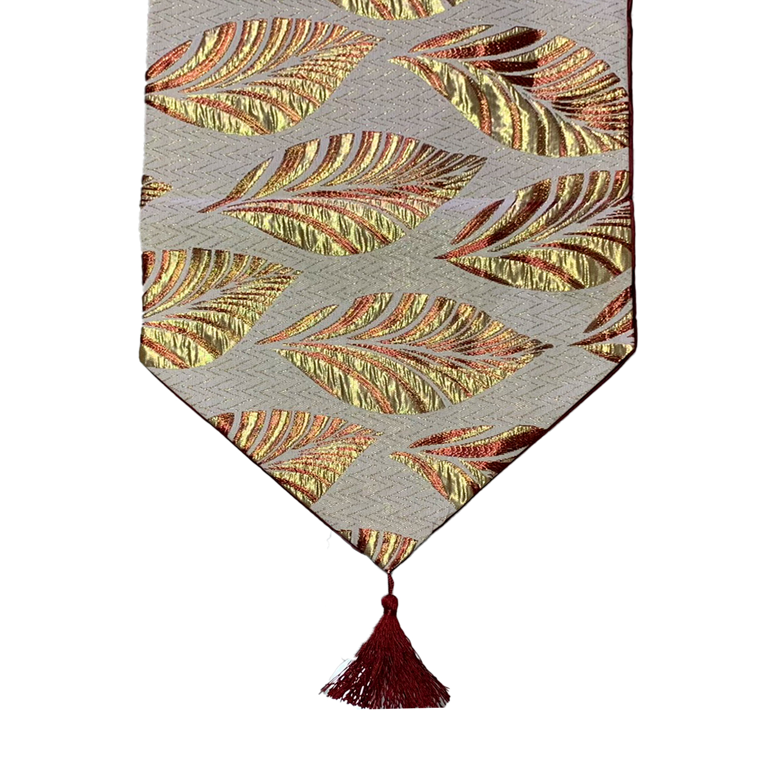 CAMINO DE MESA CON DISEÑO ROJO CON DORADO 180X33 CM - 1