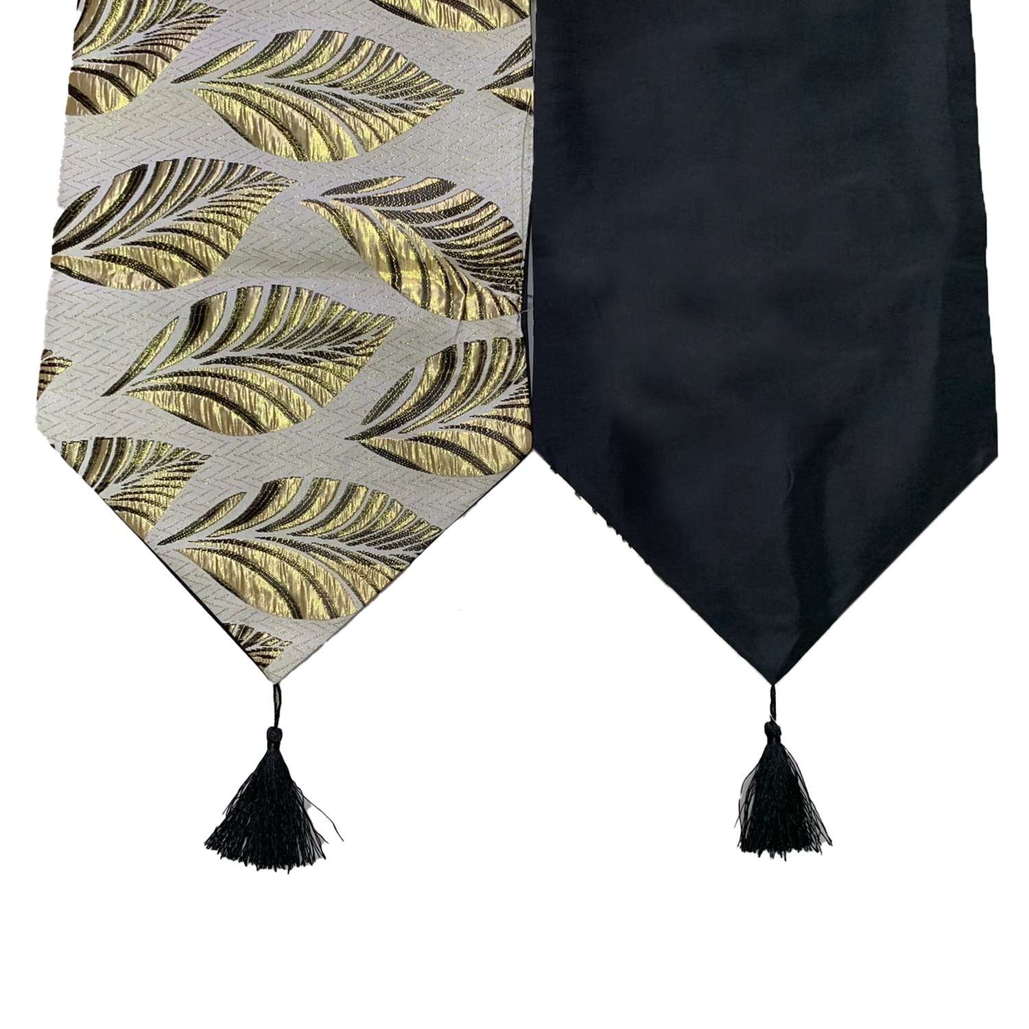 CAMINO DE MESA CON DISEÑO NEGRO CON DORADO 180X33 CM - 3