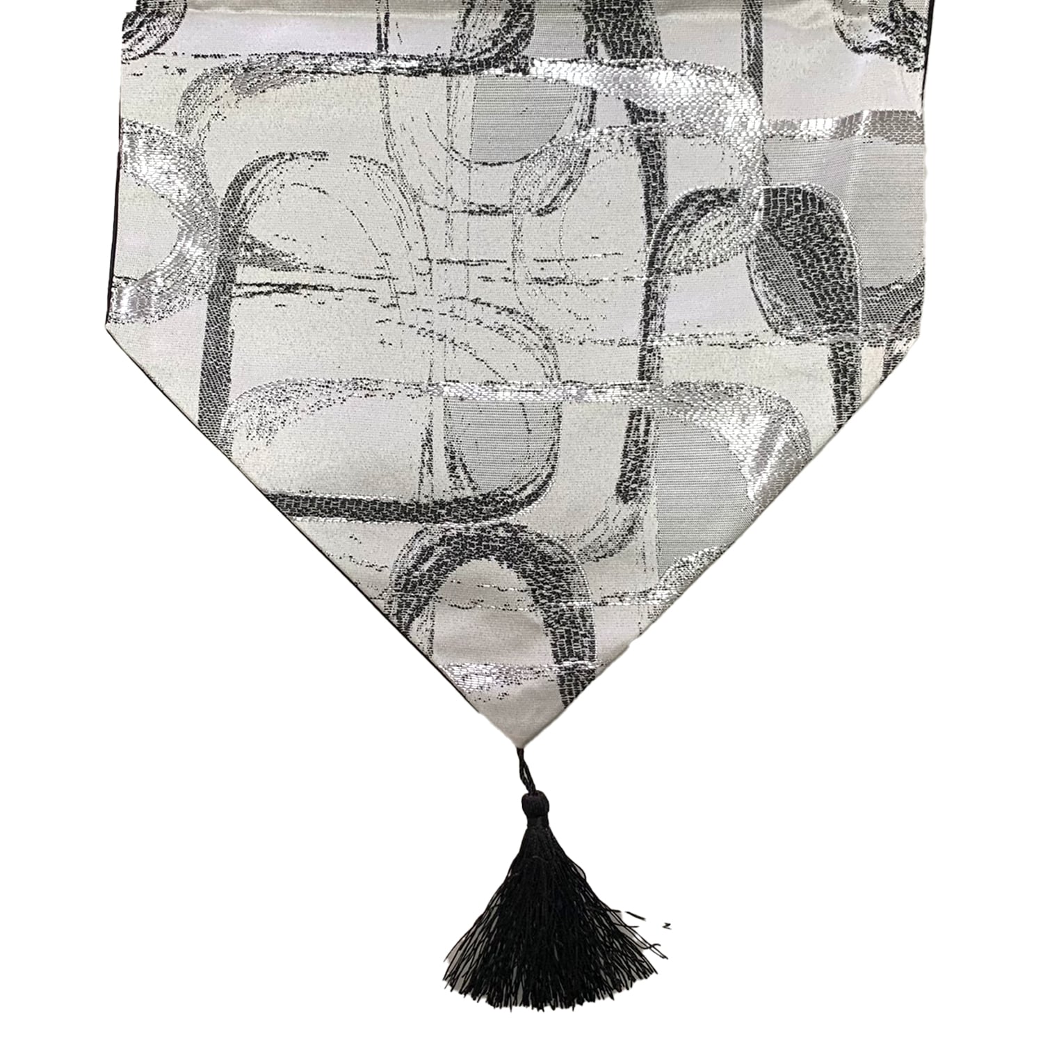 CAMINO DE MESA CON DISEÑO GRIS CON NEGRO 180X33 CM - 1
