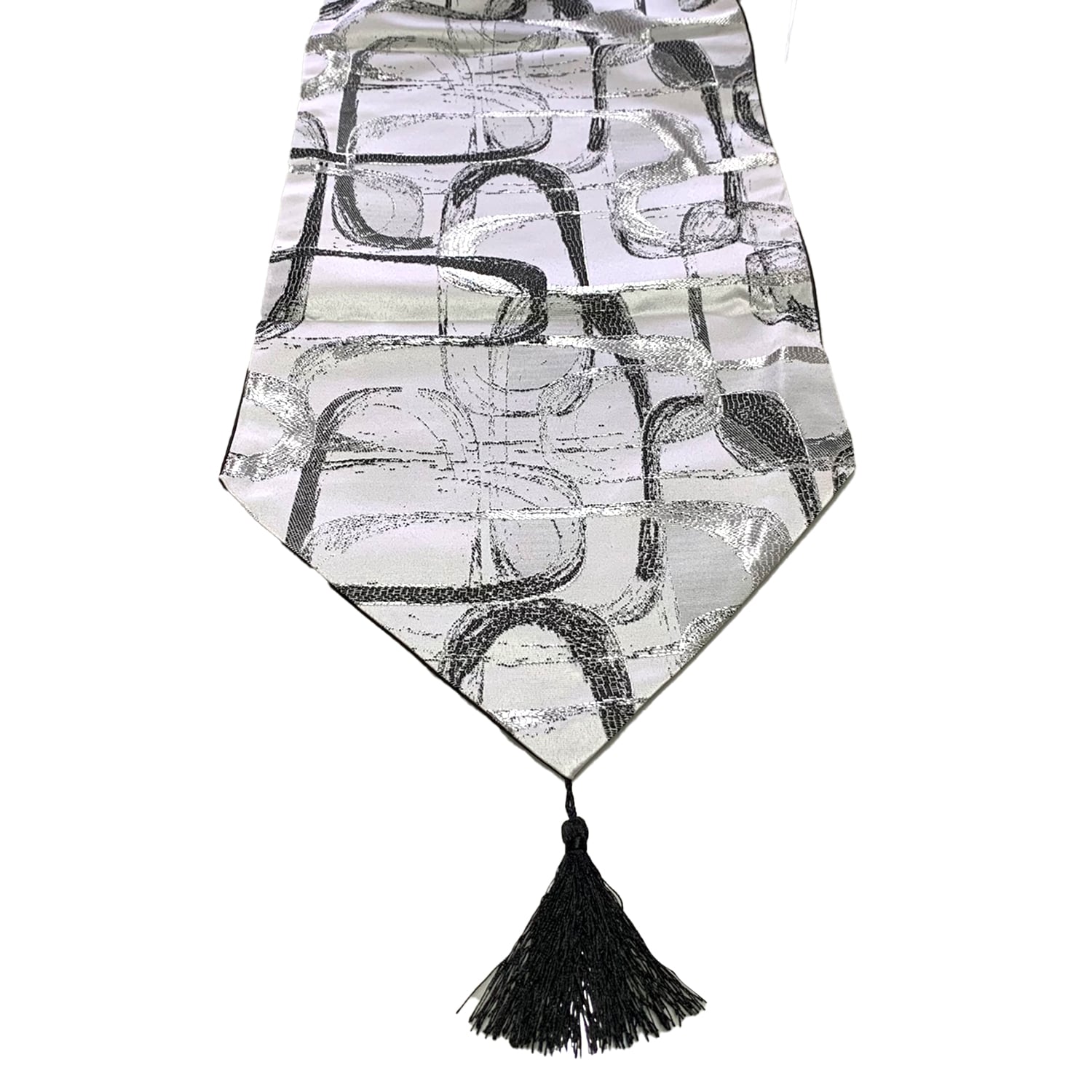 CAMINO DE MESA CON DISEÑO GRIS CON NEGRO 180X33 CM - 2