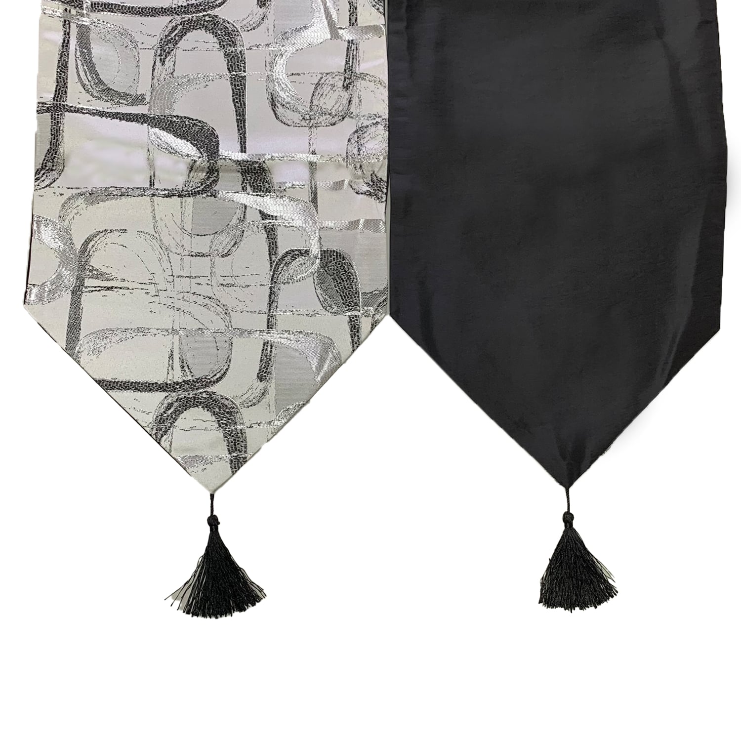 CAMINO DE MESA CON DISEÑO GRIS CON NEGRO 180X33 CM - 3