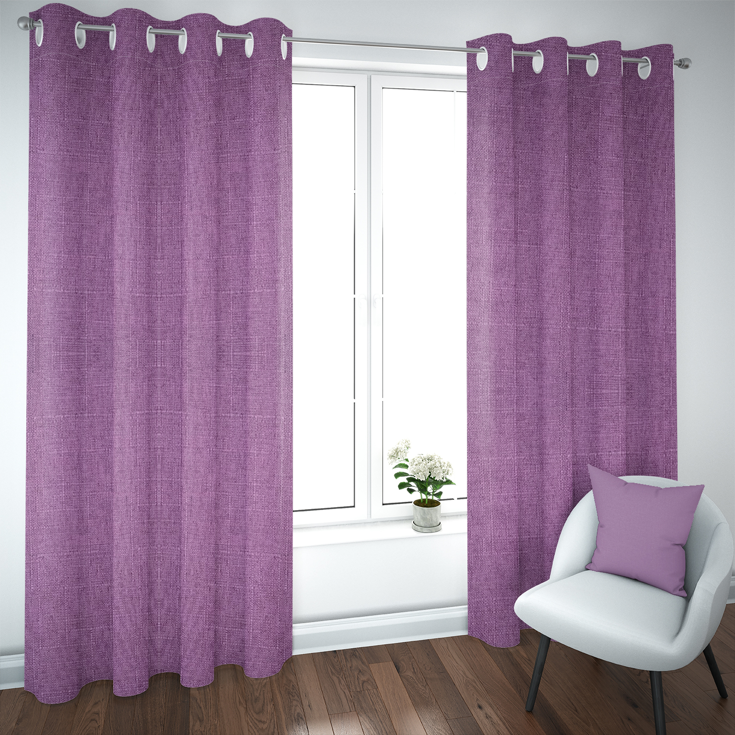 SET DE CORTINAS BLACKOUT 2 PAÑOS DE 140 X 220 CM MORADO - 1
