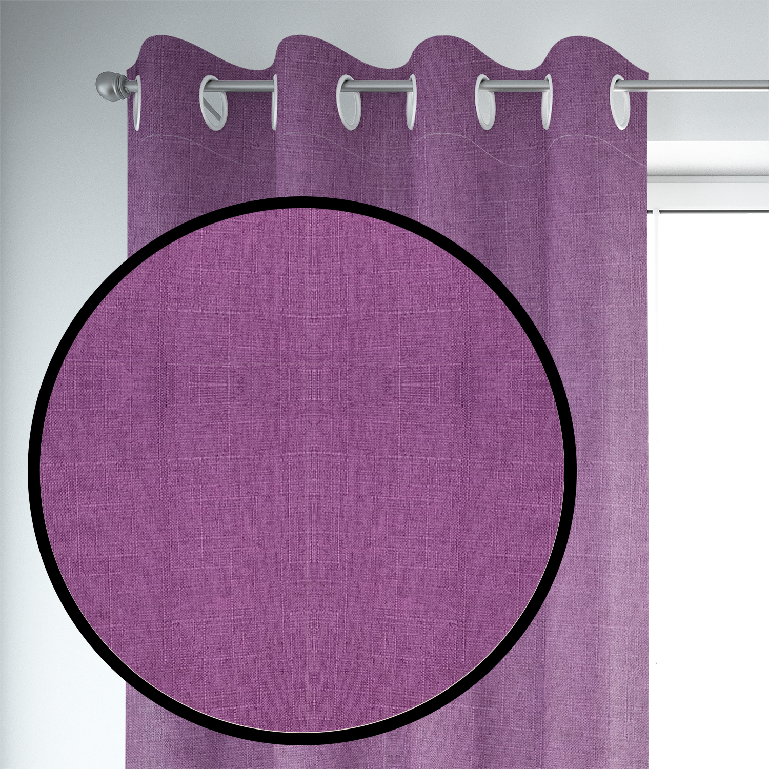 SET DE CORTINAS BLACKOUT 2 PAÑOS DE 140 X 220 CM MORADO - 3