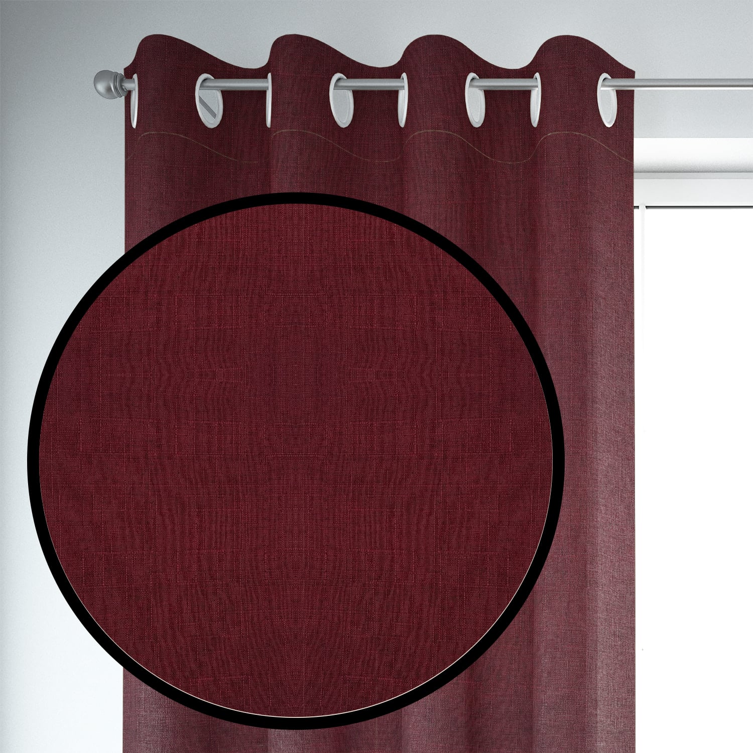 SET DE CORTINAS BLACKOUT 2 PAÑOS DE 140 X 220 CM ROJO VINO - 3