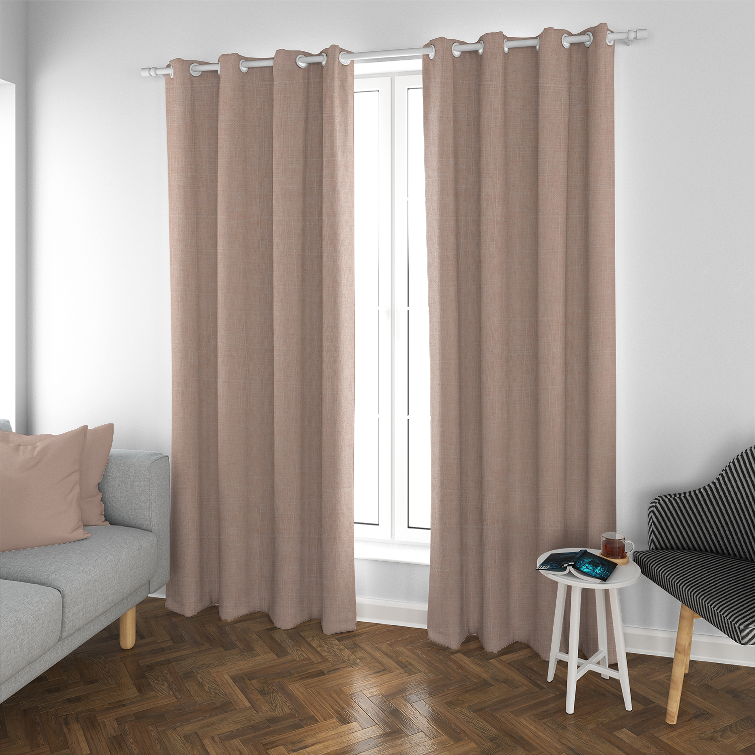 SET DE CORTINAS BLACKOUT 2 PAÑOS DE 140 X 220 CM CREMA - 2