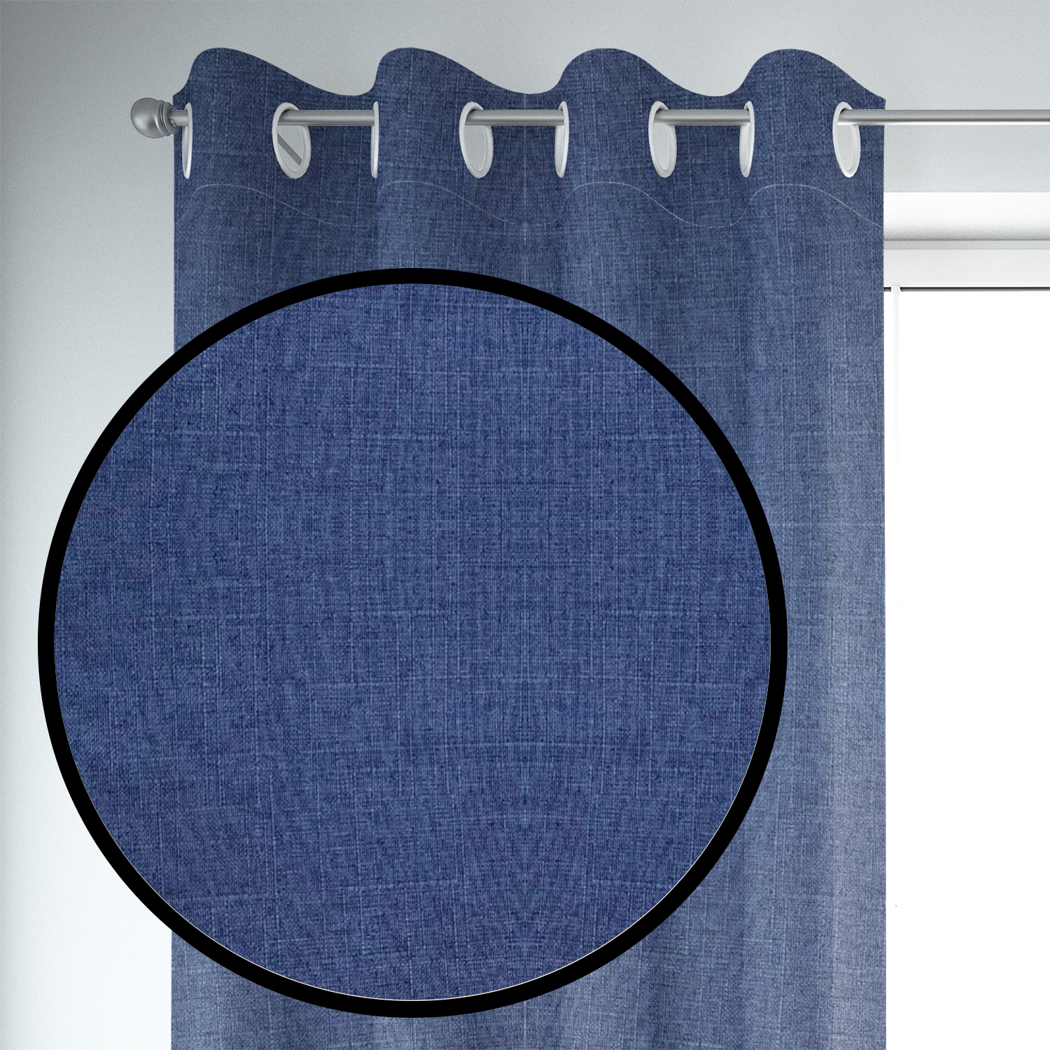 SET DE CORTINAS BLACKOUT 2 PAÑOS DE 140 X 220 CM AZUL - 3
