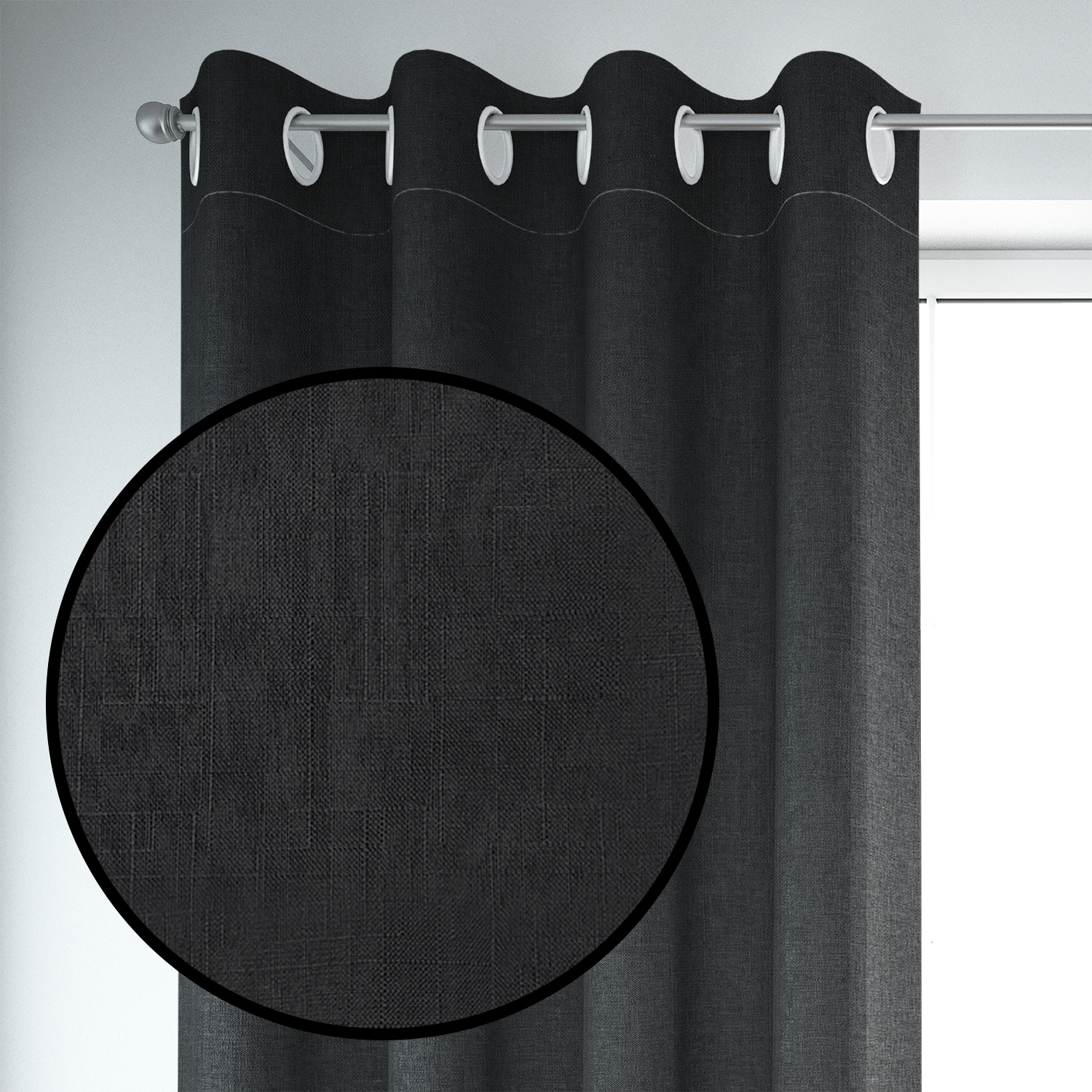 SET DE CORTINAS BLACKOUT 2 PAÑOS DE 140 X 220 CM NEGRO - 3
