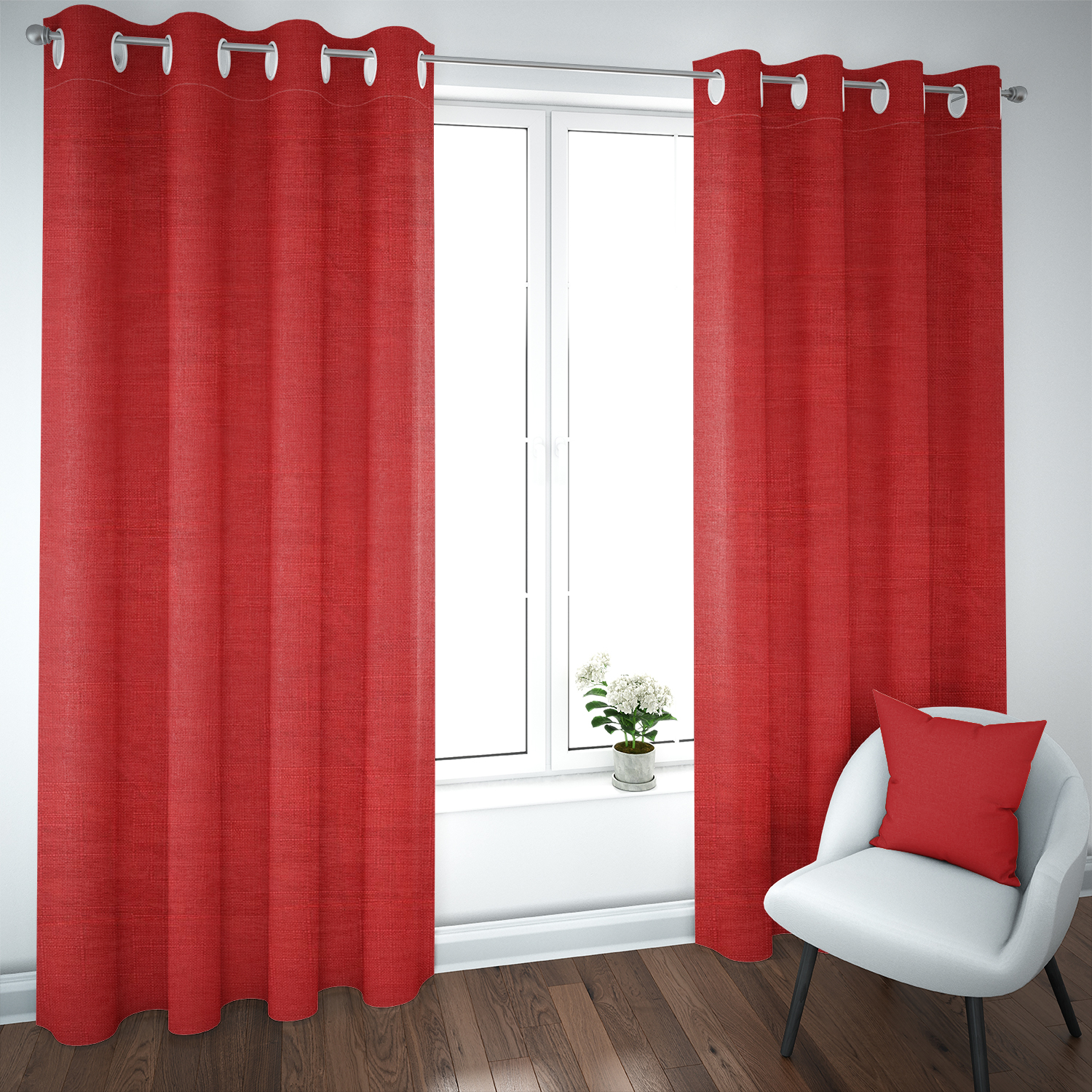 SET DE CORTINAS BLACKOUT 2 PAÑOS DE 140 X 220 CM ROJO - 1