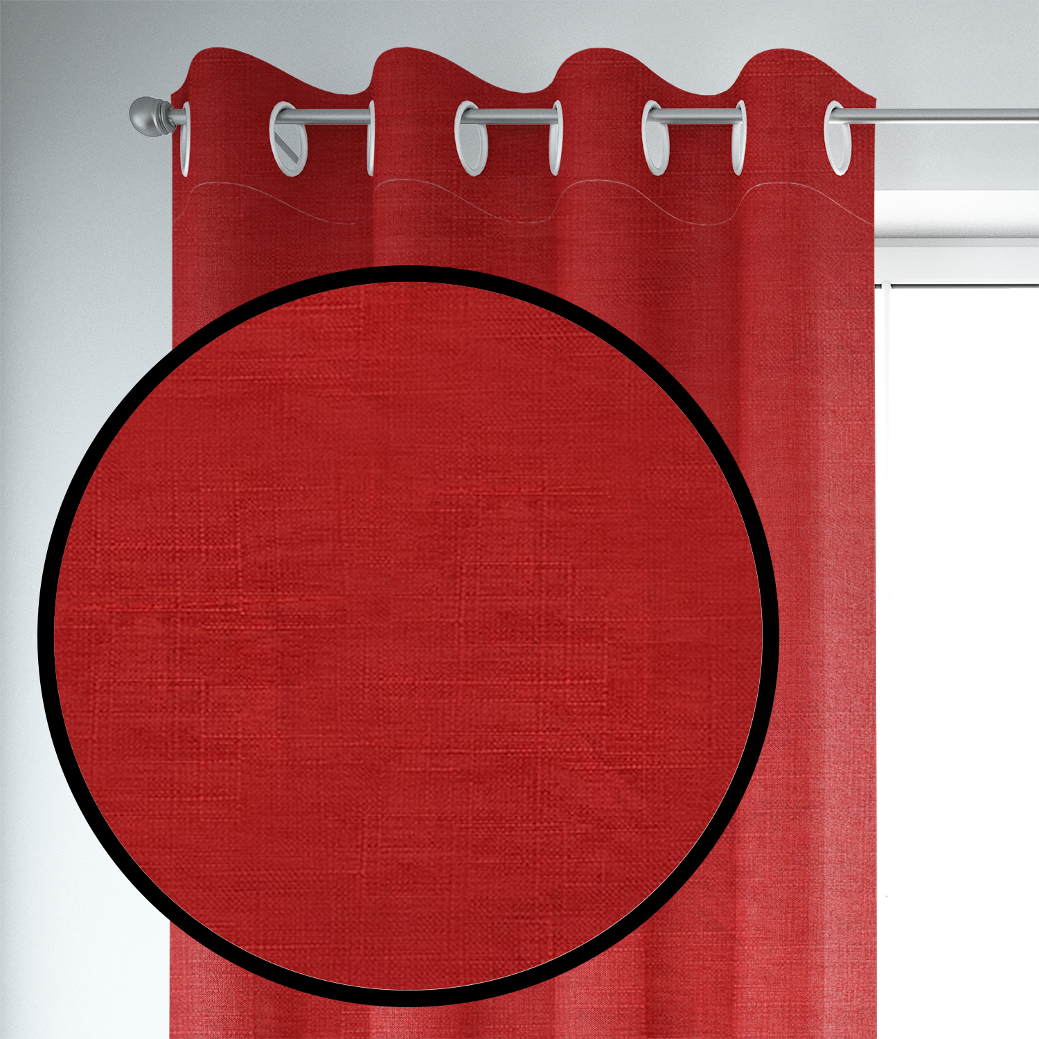 SET DE CORTINAS BLACKOUT 2 PAÑOS DE 140 X 220 CM ROJO - 3