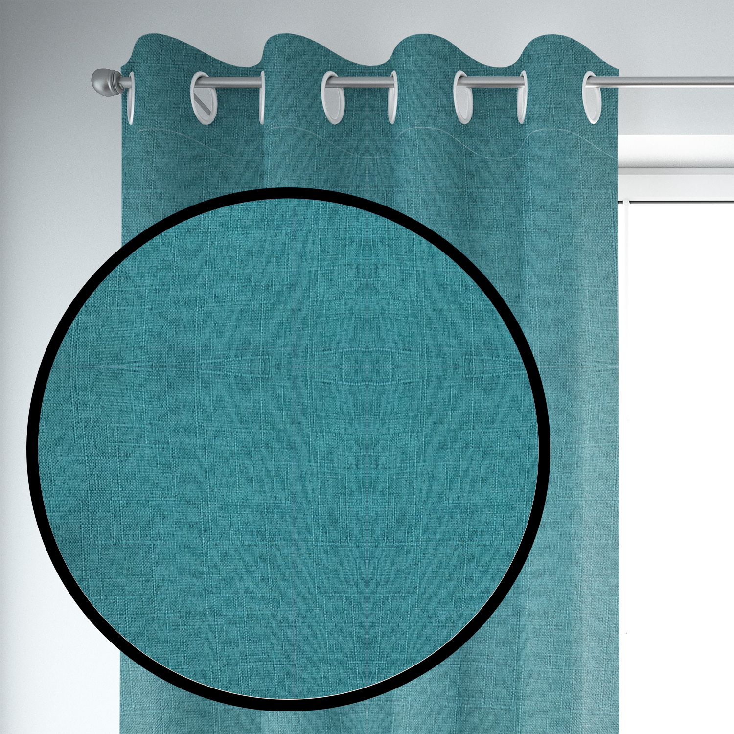 SET DE CORTINAS BLACKOUT 2 PAÑOS DE 140 X 220 CM TURQUESA - 3