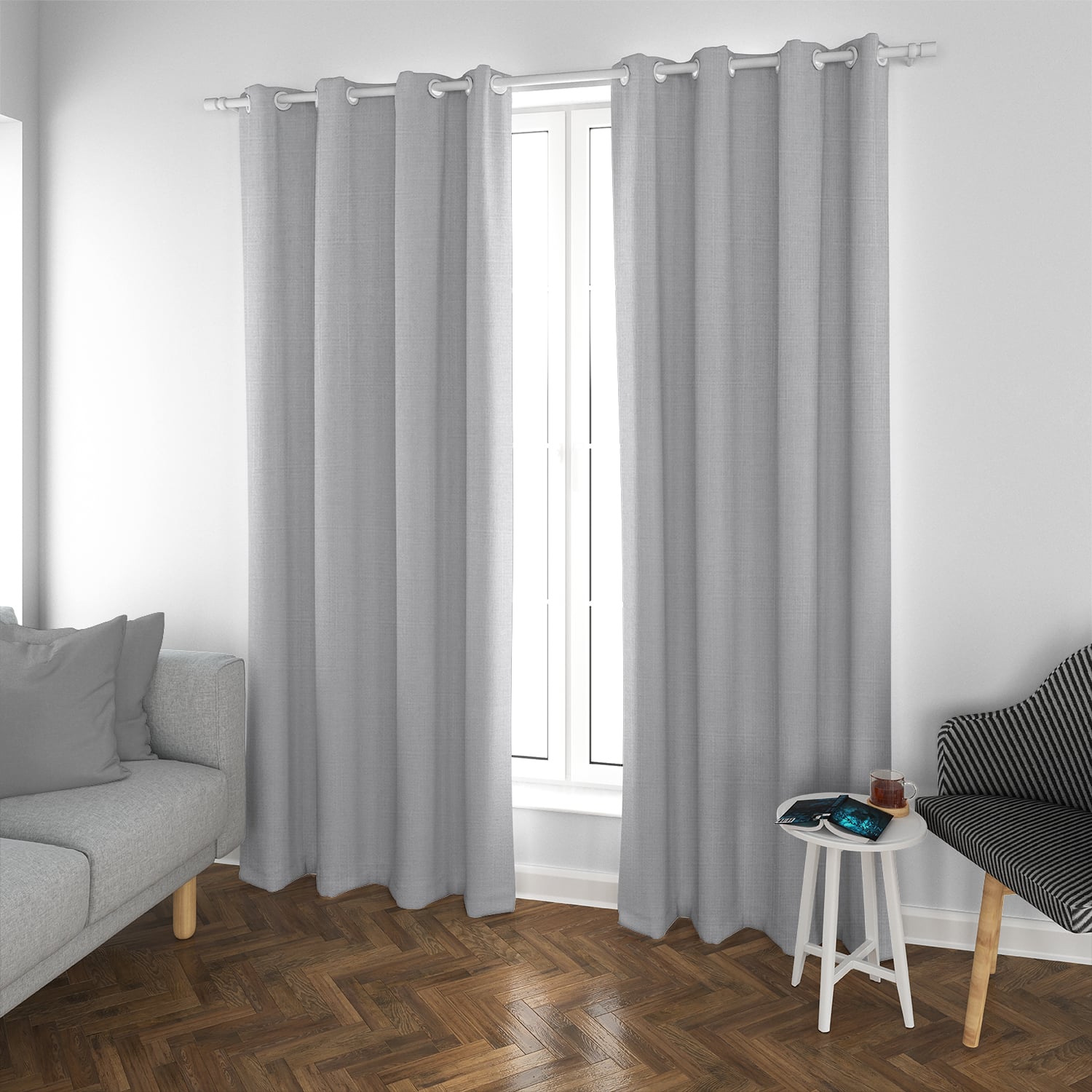 SET DE CORTINAS BLACKOUT 2 PAÑOS DE 140 X 220 CM GRIS PERLA - 2
