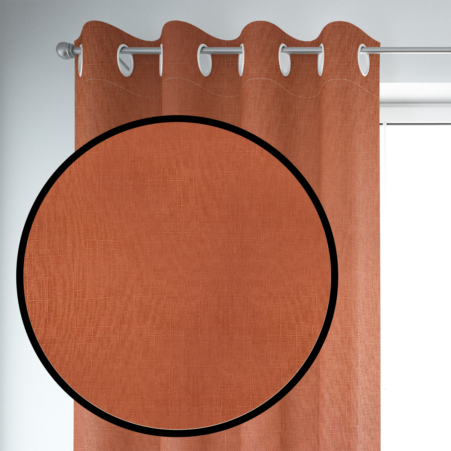 SET DE CORTINAS BLACKOUT 2 PAÑOS DE 140 X 220 CM NARANJA - 3