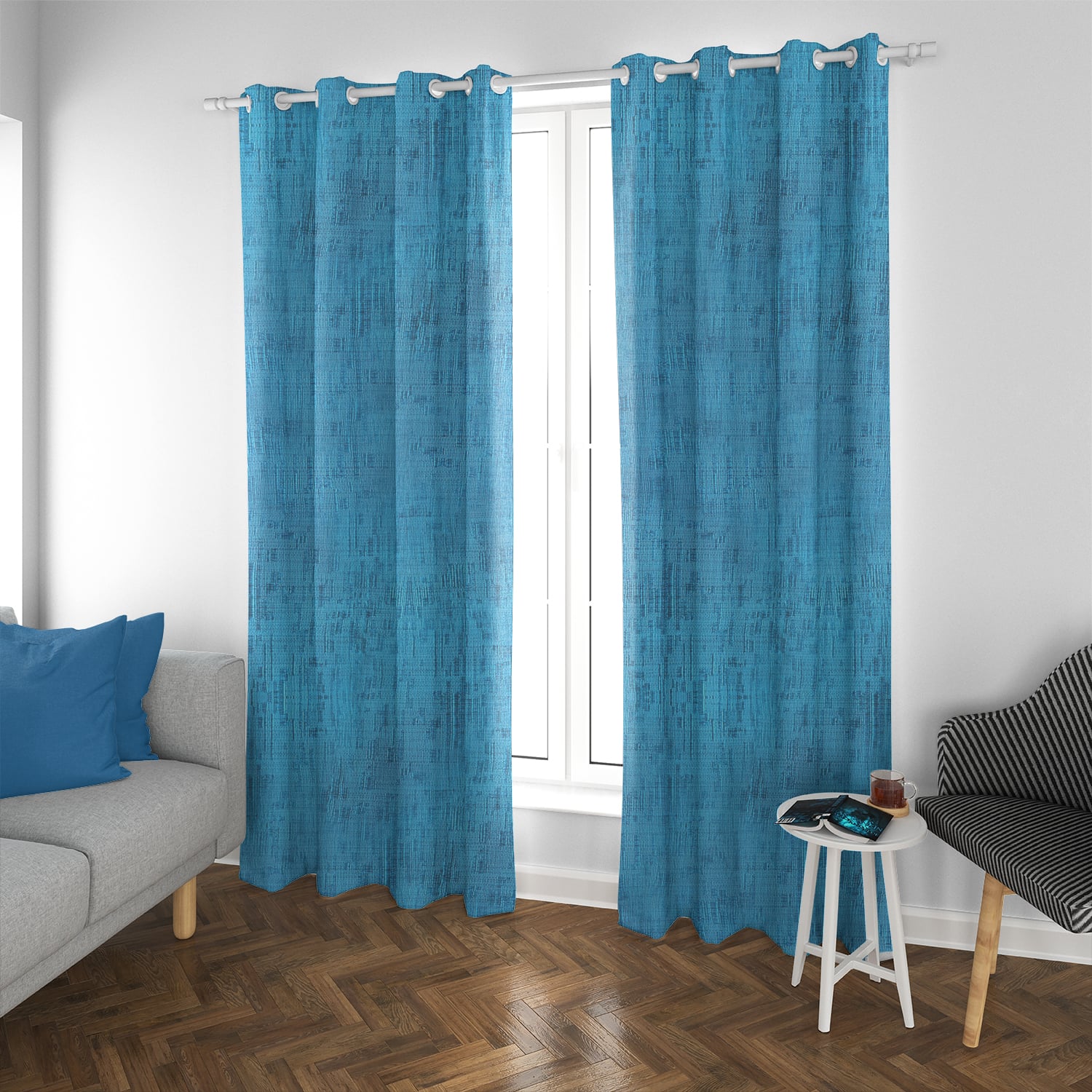 SET DE CORTINAS TEXTURA LINO 2 PAÑOS DE 140 X 220 CM - 2