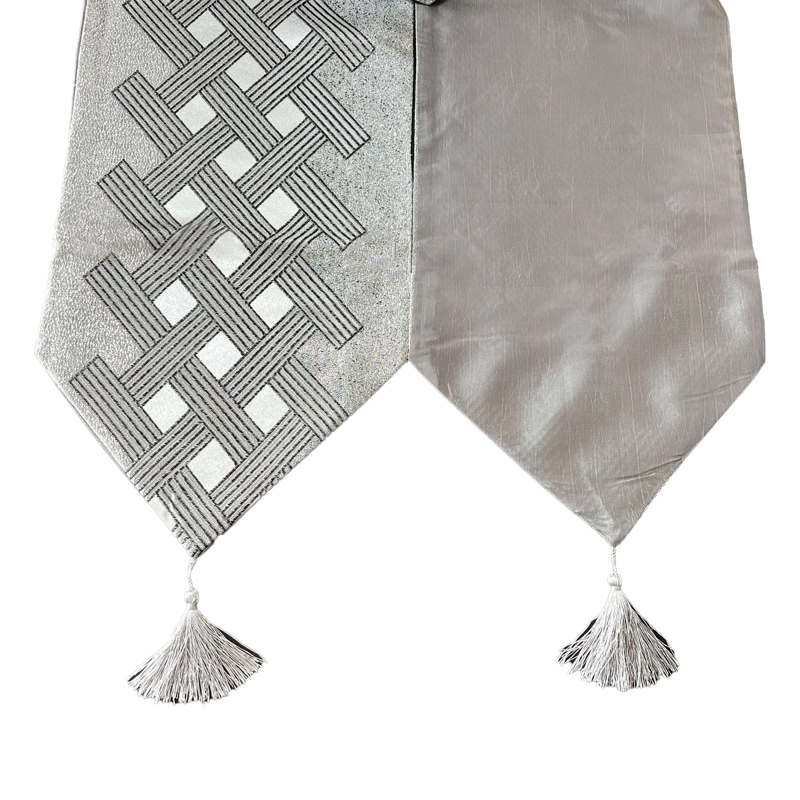 CAMINO DE MESA CON DISEÑO GRIS NEGRO 180X33 CM - 3