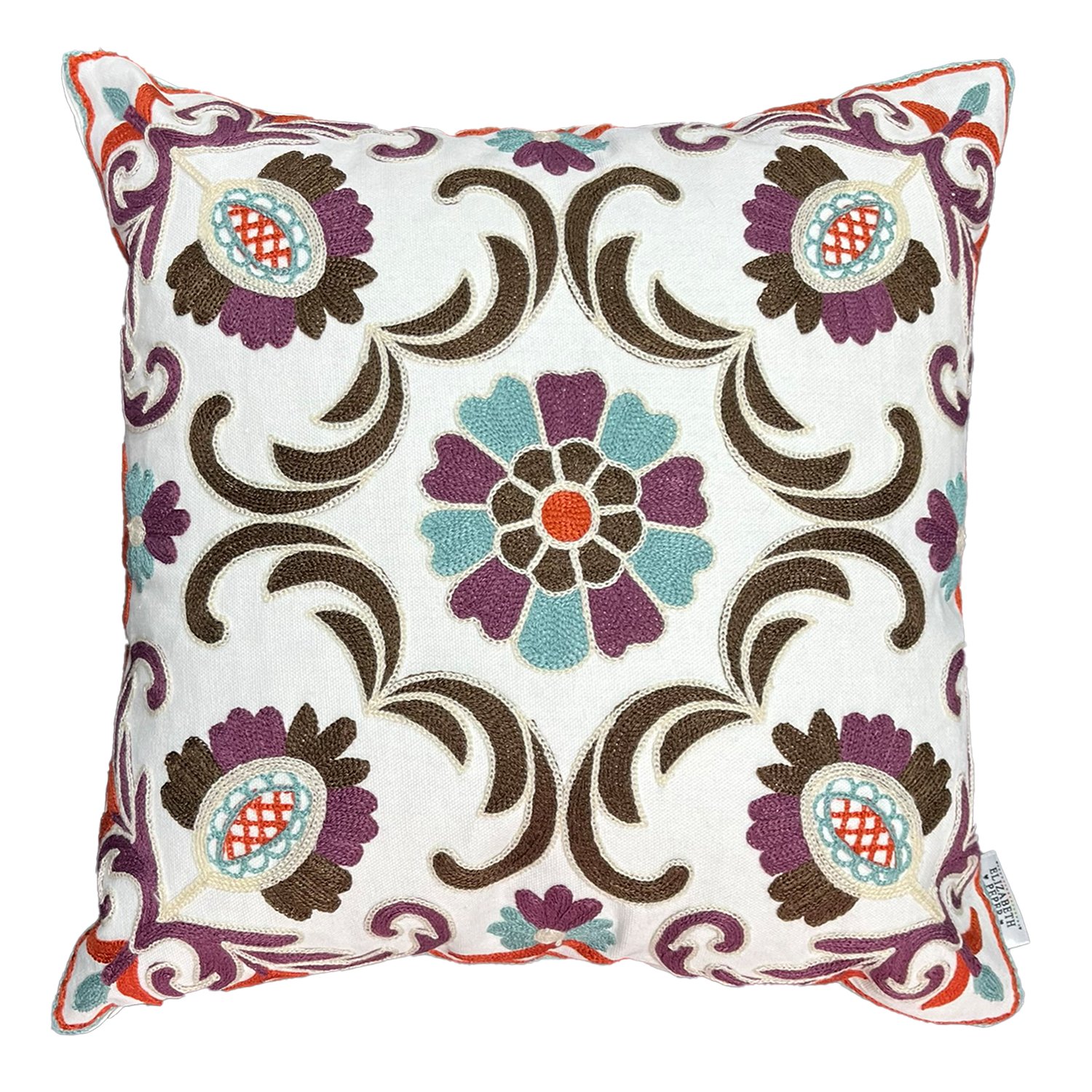 FUNDA COJÍN ELIZABETH PEPER DECORATIVO DISEÑO JAIPUR 45 X 45 CM MORADO - 1