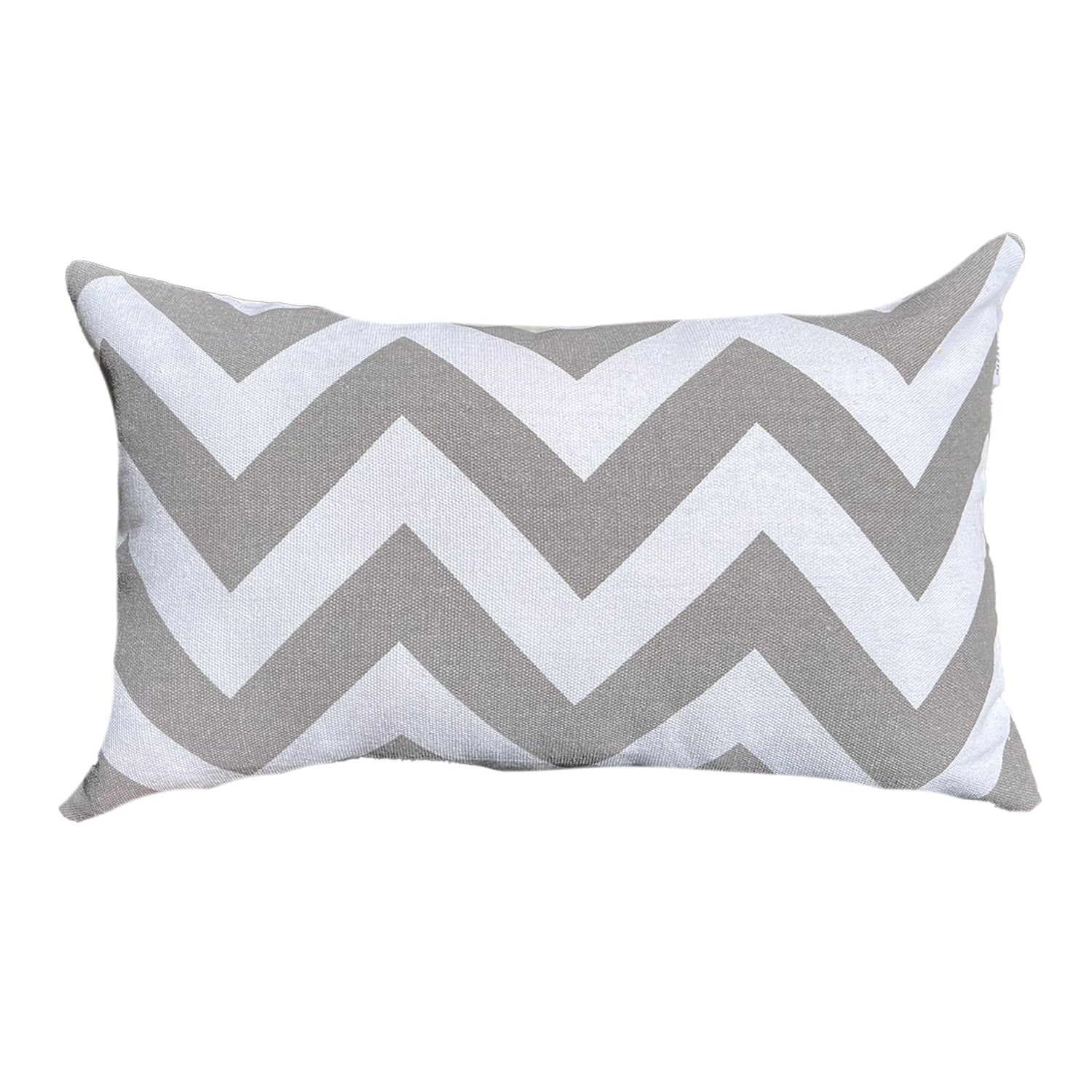 FUNDA COJIN DECORATIVO DISEÑO ZIGZAG GRIS 60X40 - 1