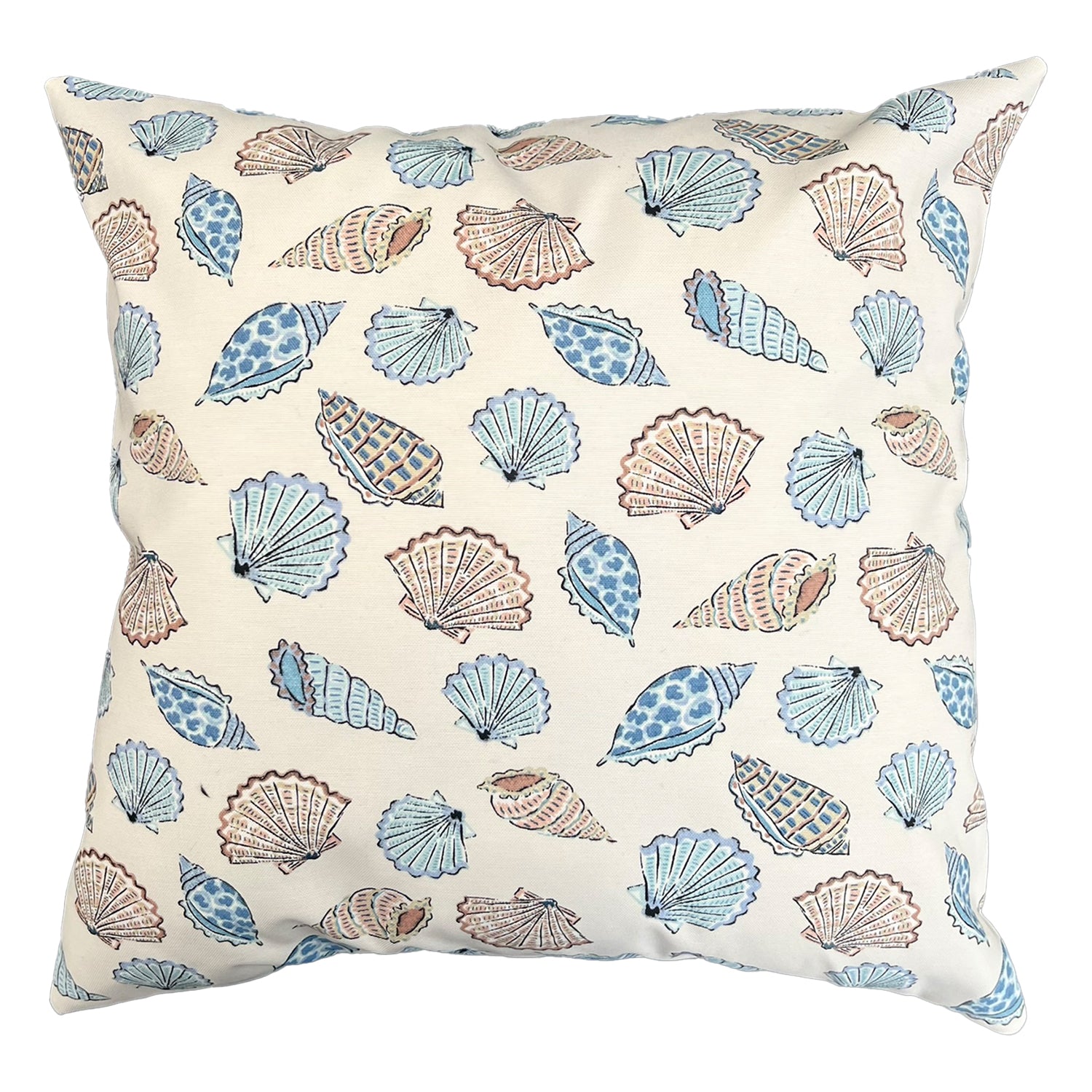 COJIN DECORATIVO DISEÑO CARACOLES AZUL 50X50 RELLENO - 1