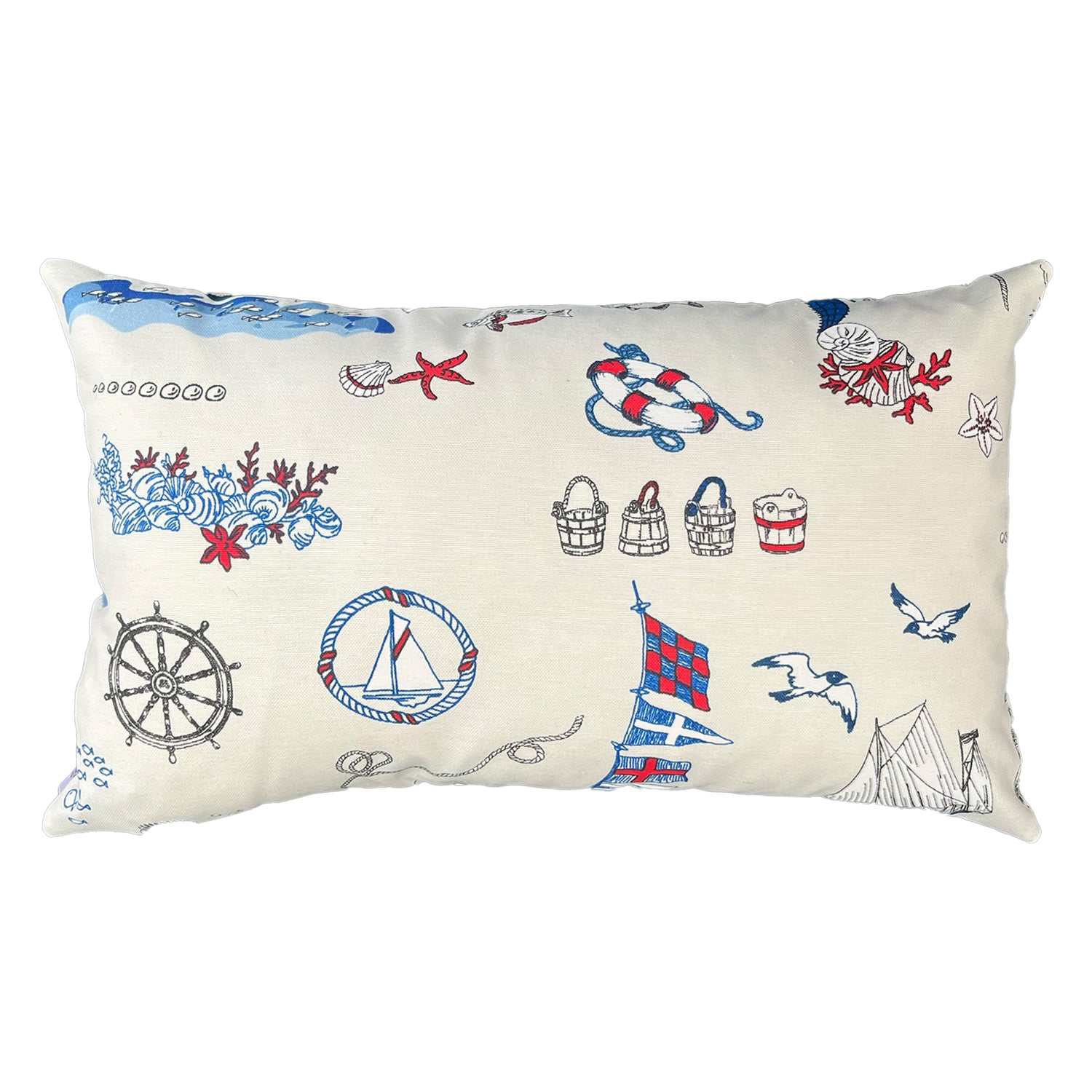FUNDA COJIN DECORATIVO DISEÑO MARINERO AZUL 50X30 - 1