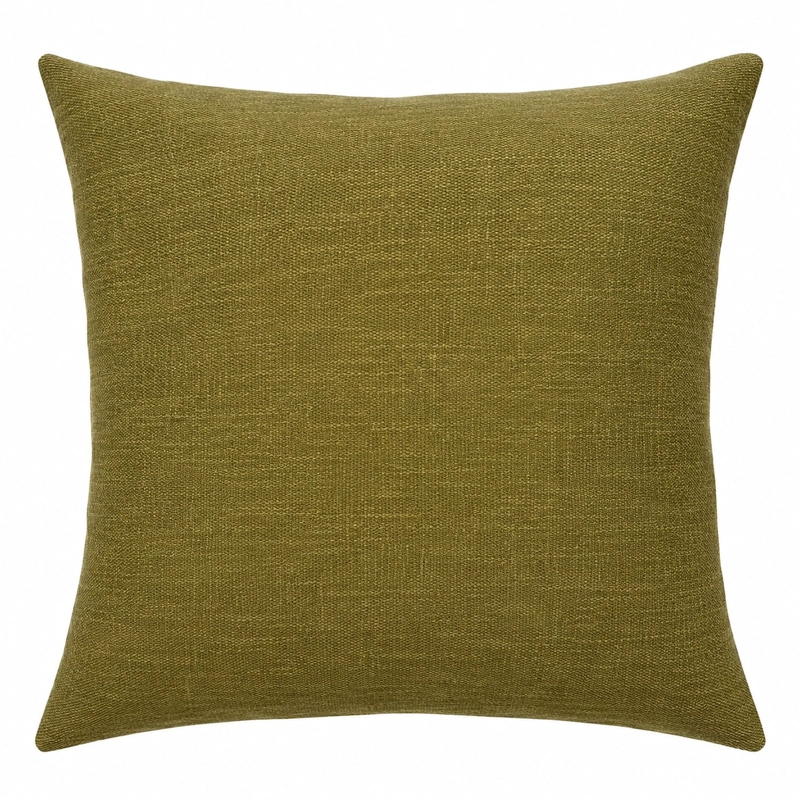 COJIN DECORATIVO DISEÑO LINO VERDE OLIVA 60X60 RELLENO - 1