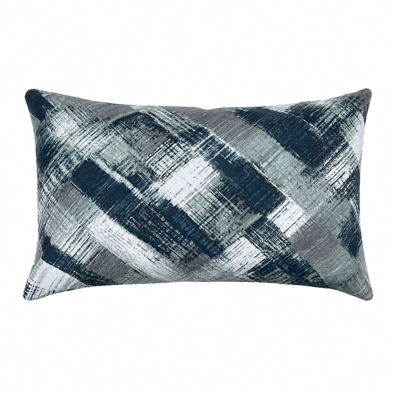 COJIN DECORATIVO DISEÑO ABSTRACTO GRIS AZUL 50X30 RELLENO - 1