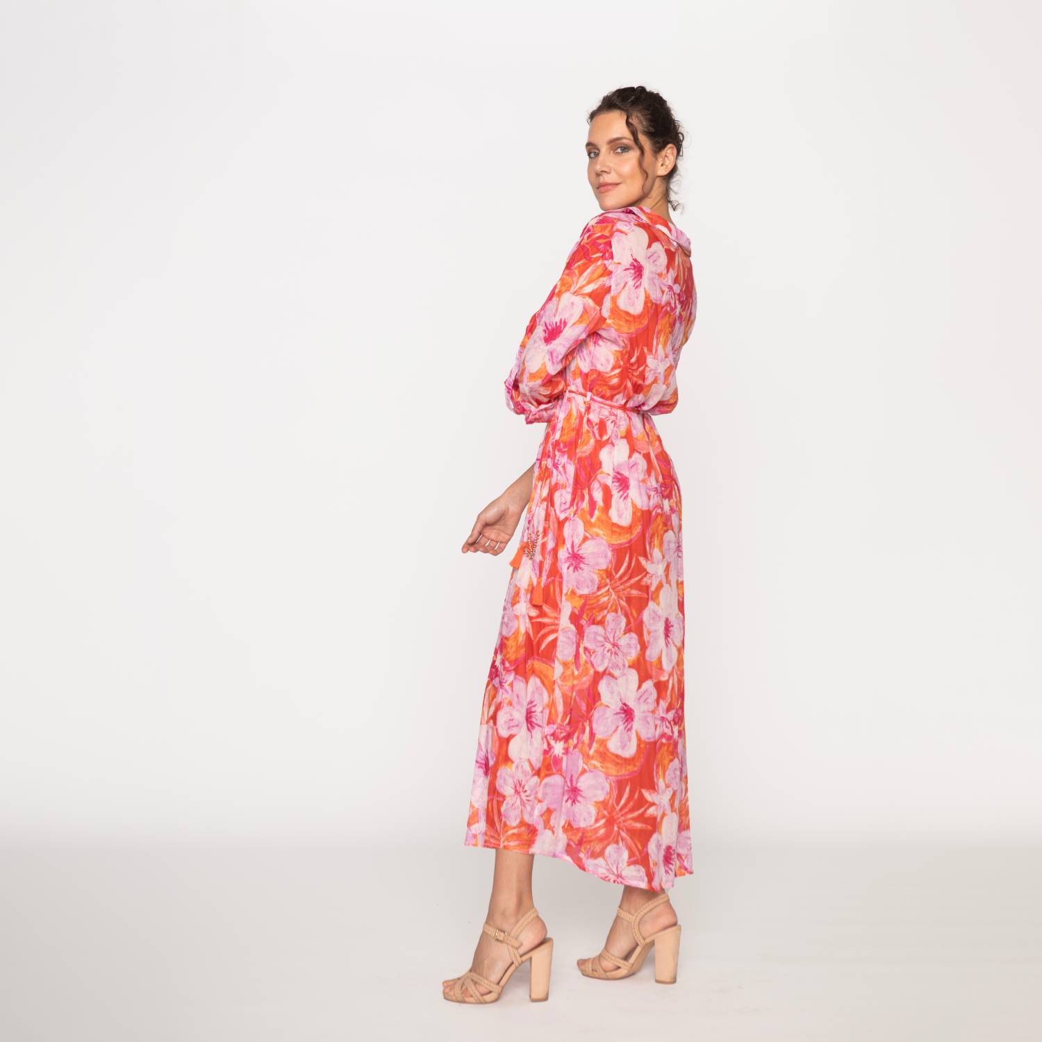 VESTIDO MAXI ALGODÓN MUJER LE CIVETTE CORAL VIVIANE - 2