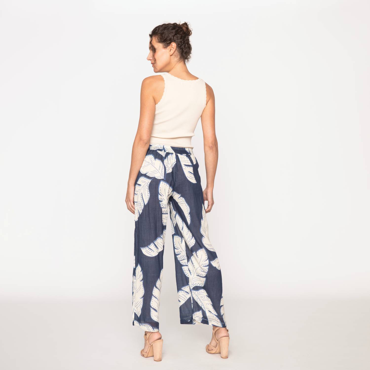 PANTALON ALGODÓN RECTO MUJER LE CIVETTE AZUL PAULETTE - 2