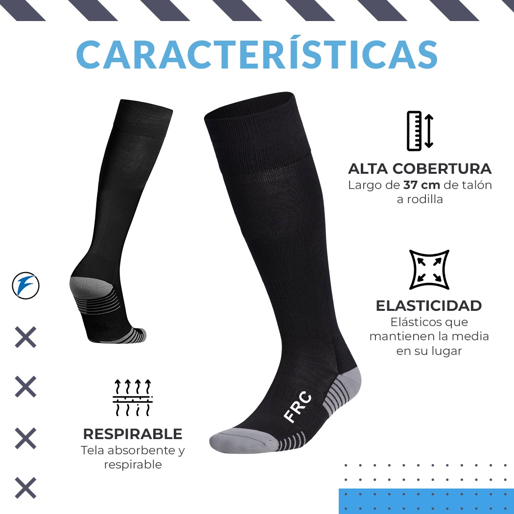 2 PARES MEDIAS DEPORTIVAS FUTBOL UNISEX FORCE FRC JUVENIL - 5