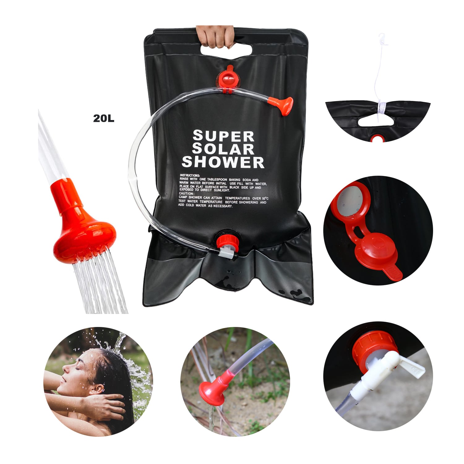 DUCHA SOLAR FORCE PORTÁTIL 20 LITROS PARA CAMPING - 2
