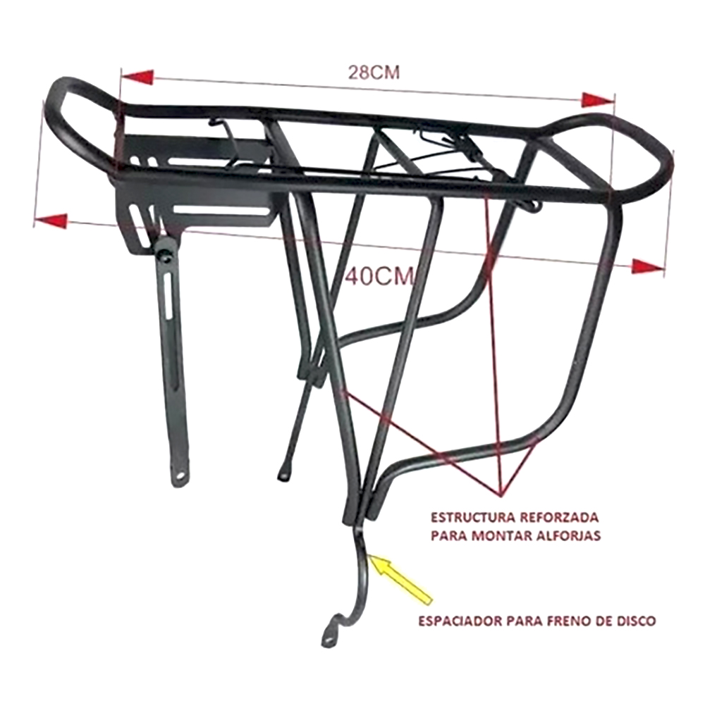 PARRILLA PARA BICICLETA FORCE ALUMINIO HASTA ARO 27,5 - 3