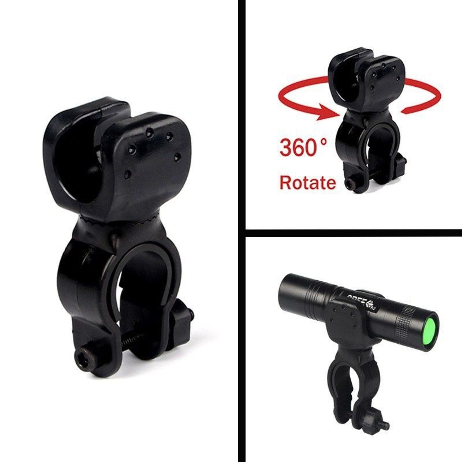 SOPORTE FORCE DE LINTERNA PARA BICICLETA REGULABLE 360 - 2