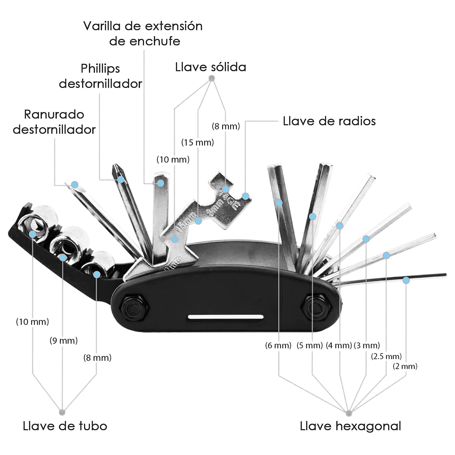 HERRAMIENTA MULTIFUNCIONAL FORCE PARA BICICLETA 15 EN 1 - 3