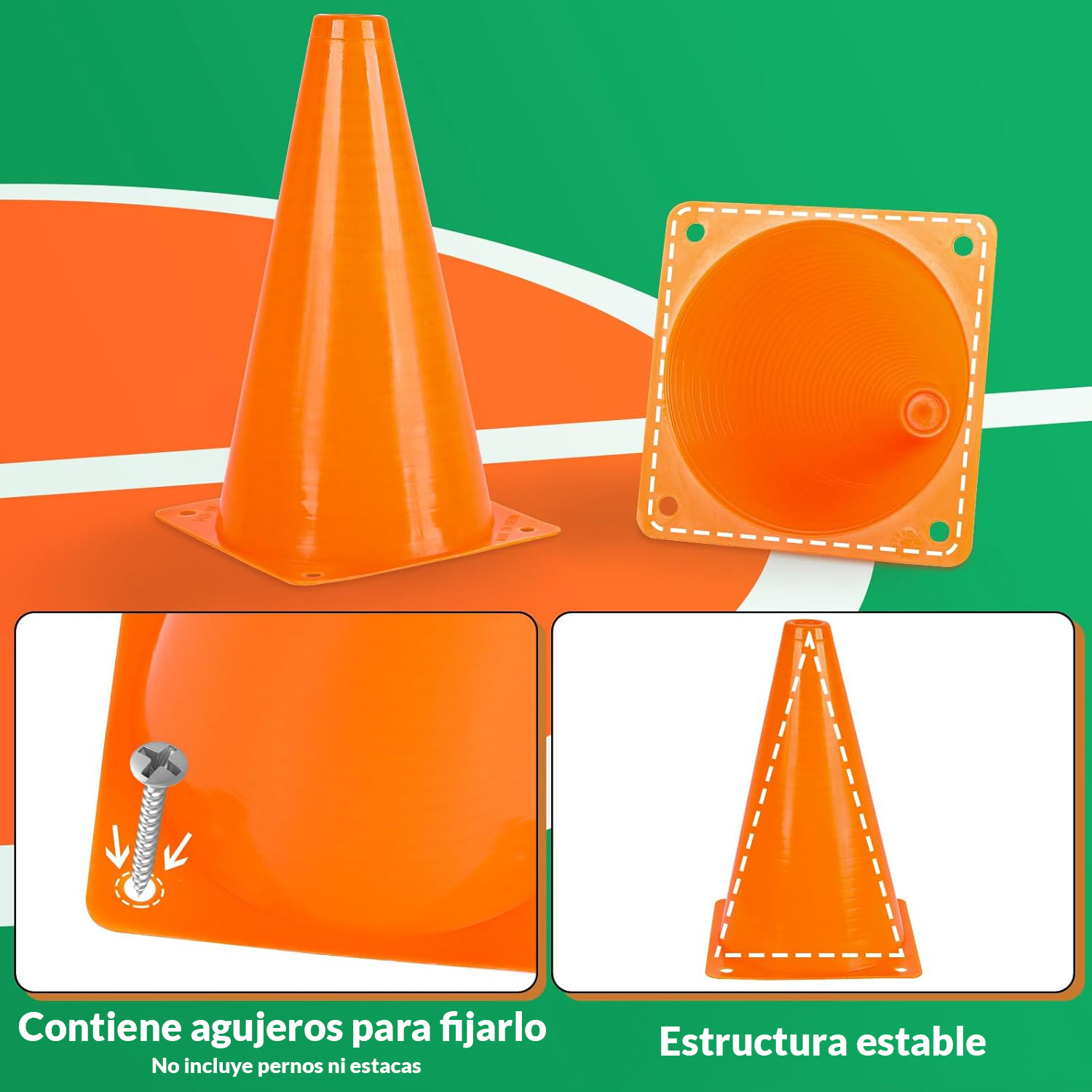 PACK DE 10 CONOS DEPORTIVOS 32 CM - 4