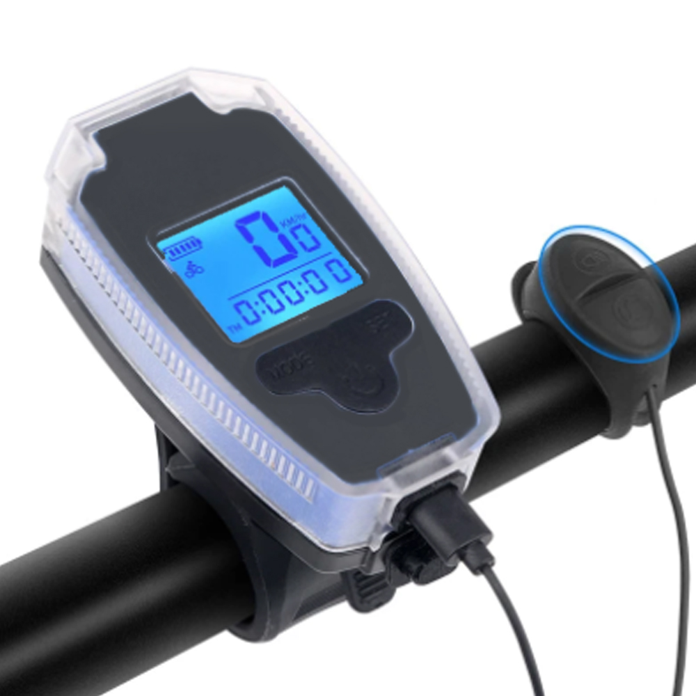 LUZ LED FORCE PARA BICICLETA CON ODOMETRO Y BOCINA RECARGABLE - 4
