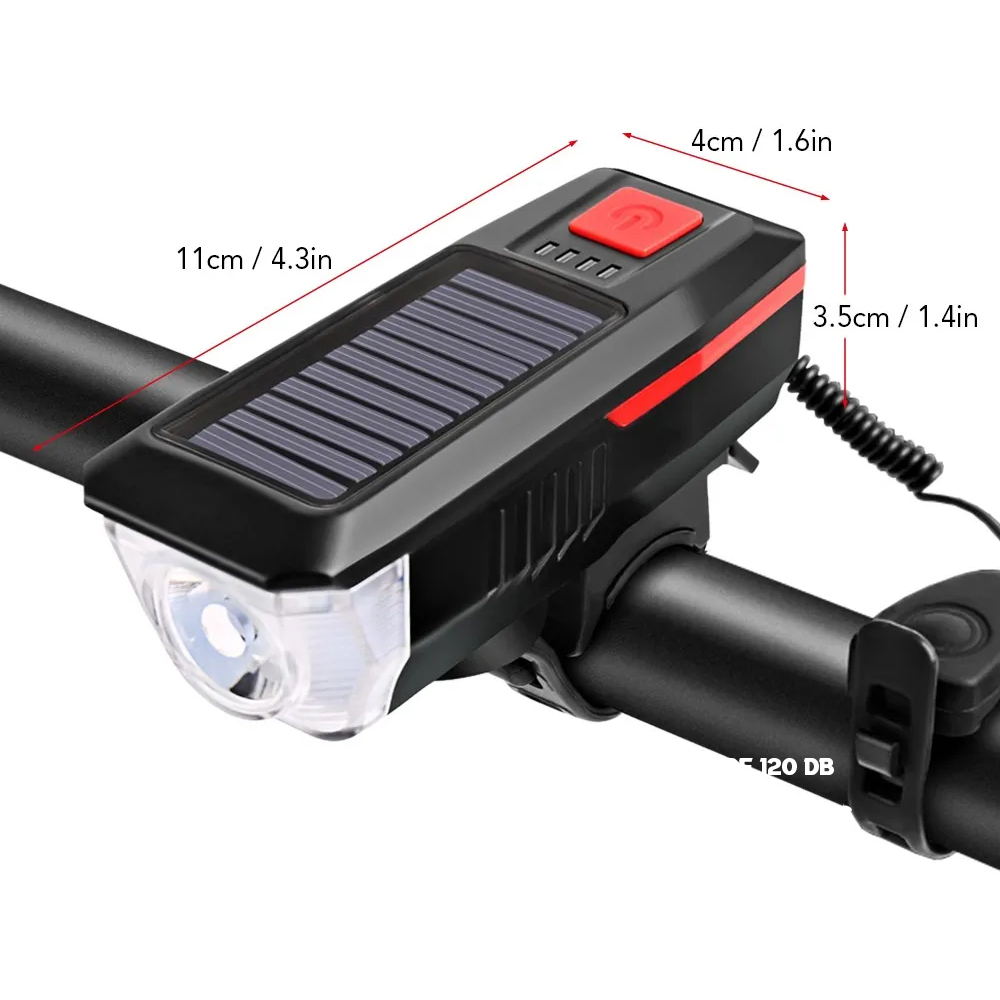 LUZ LED BLANCA FORCE SOLAR CON BOCINA PARA BICICLETA - 3