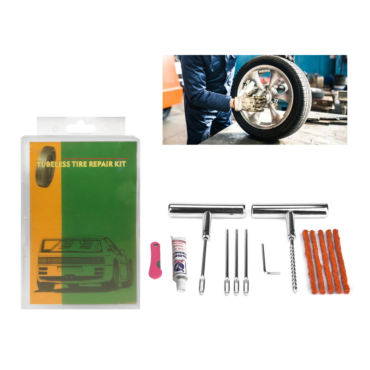 KIT DE REPARACIÓN FORCE DE NEUMÁTICOS PARA AUTO - 2