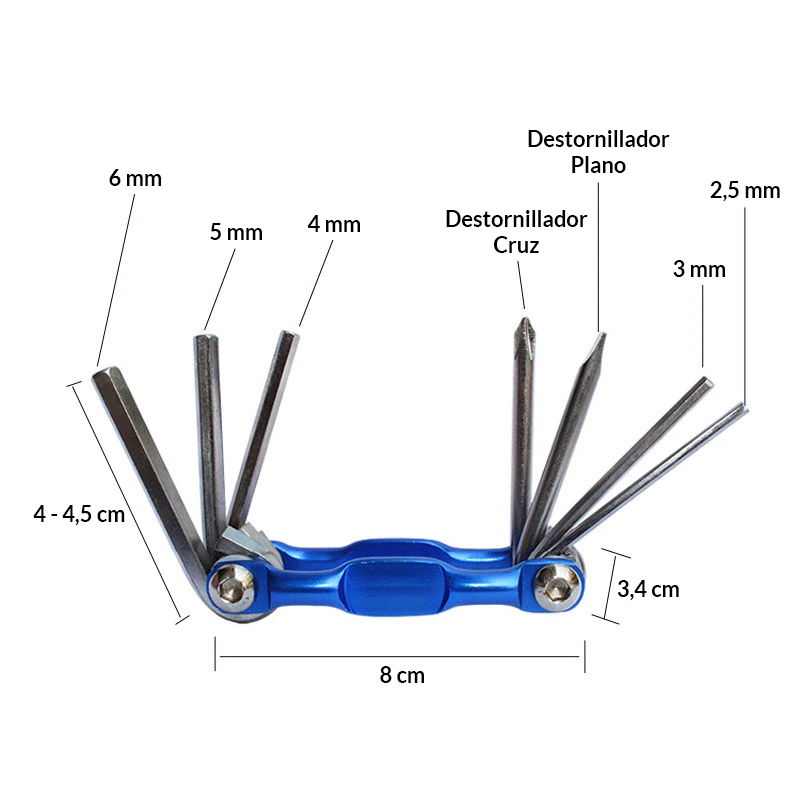 HERRAMIENTA MULTIFUNCIONAL PARA BICICLETA FORCE 7 EN 1 - 2