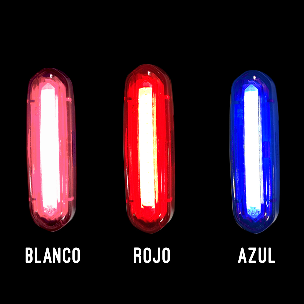 LUZ TRICOLOR LED FORCE CMP534 PARA BICICLETA BLANCO/AZUL/ROJO - 3