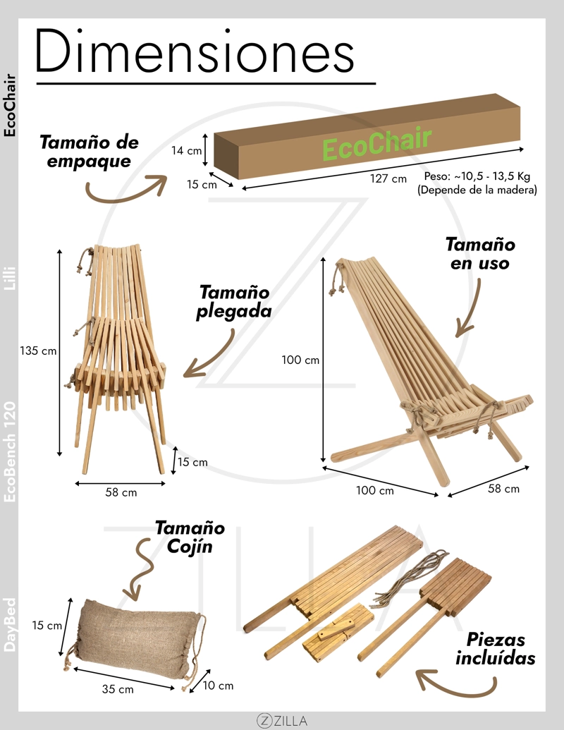 SILLA FORCE KENTUCKY FINLANDESA ALERCE EUROPEO NATURAL REPOSERA TERRAZA - 2