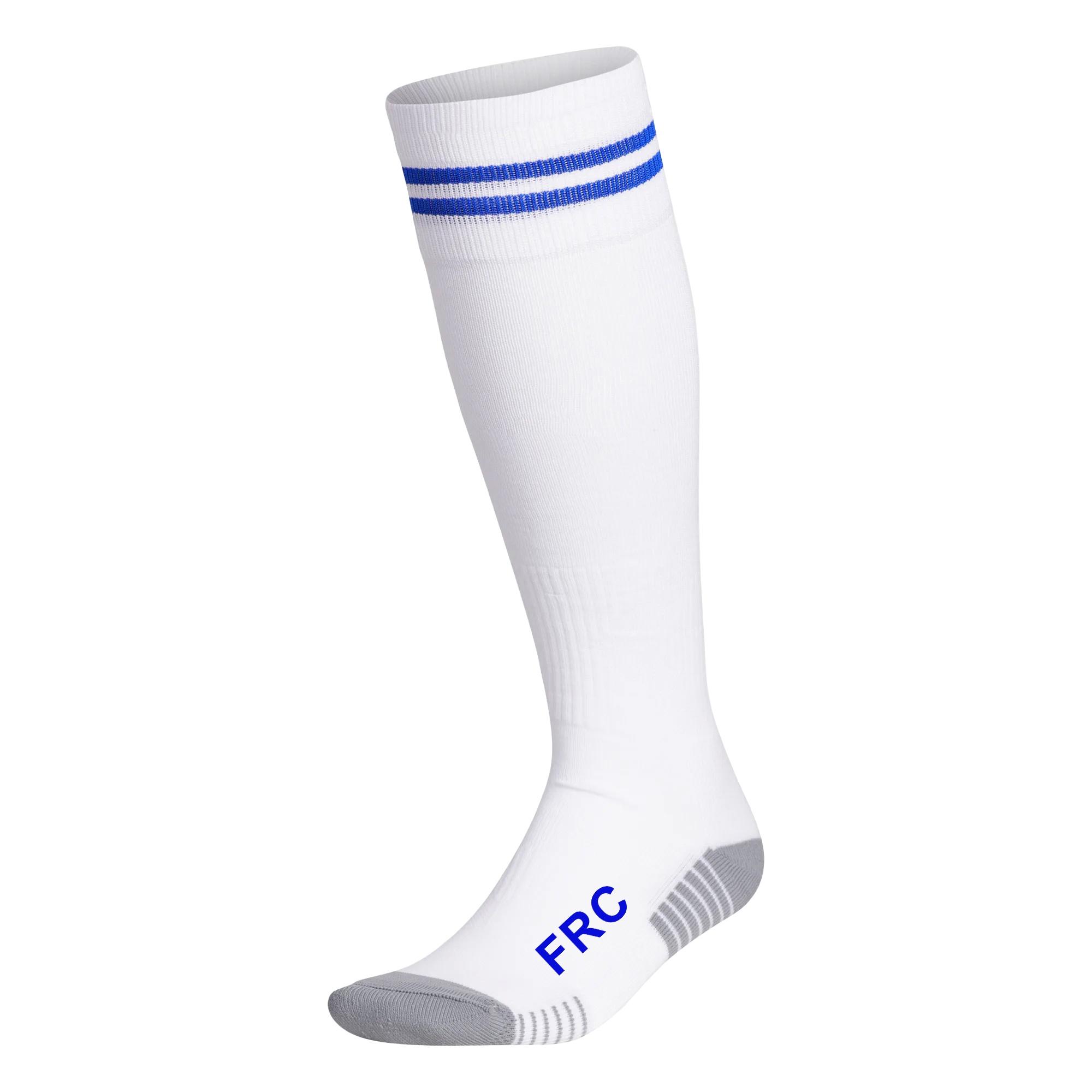 2 PARES MEDIAS DEPORTIVAS FUTBOL UNISEX FORCE BLANCAS CON LÍNEAS FRC ADULTO - 1