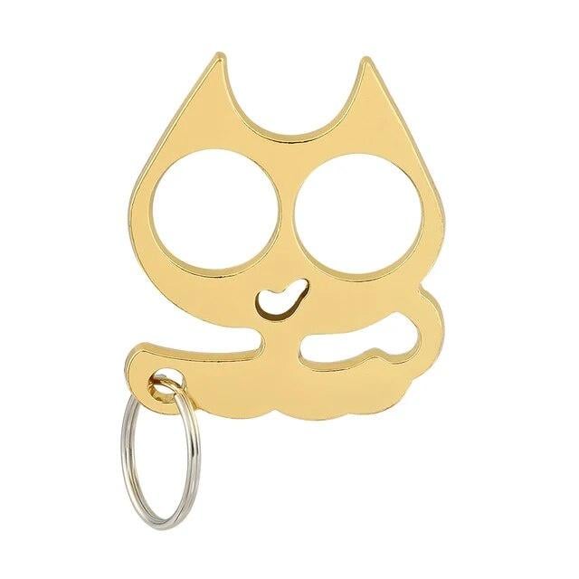 MANOPLA DEFENSA PERSONAL FORCE ACERO 2 UNIDADES DISEÑO GATO TIPO LLAVERO - 1