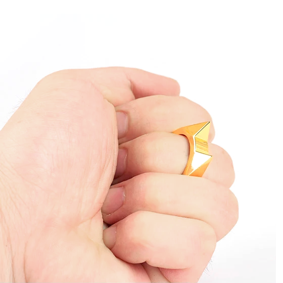 ANILLO DEFENSA PERSONAL FORCE ACERO 2 UNIDADES TIPO MANOPLA DISEÑO OREJAS GATO - 3