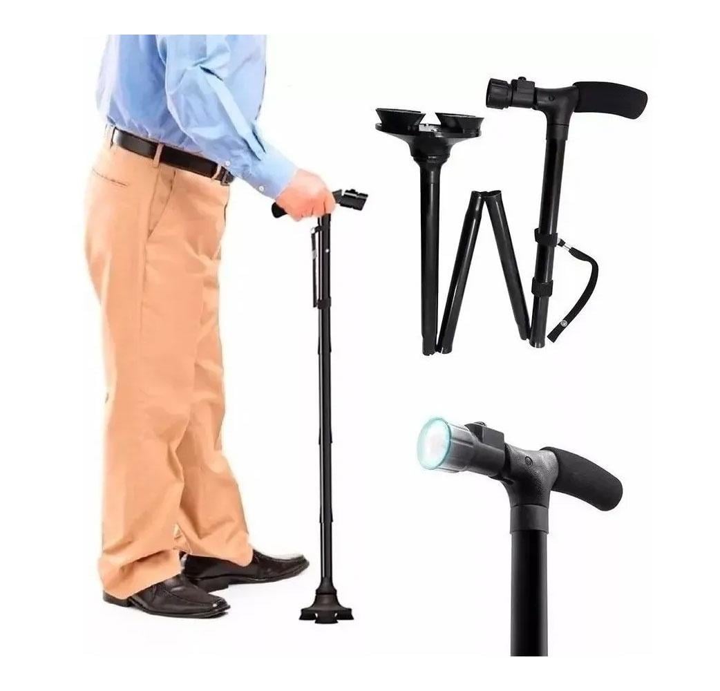 BASTÓN FORCE ORTOPÉDICO PLEGABLE CON LUZ AJUSTABLE - 1