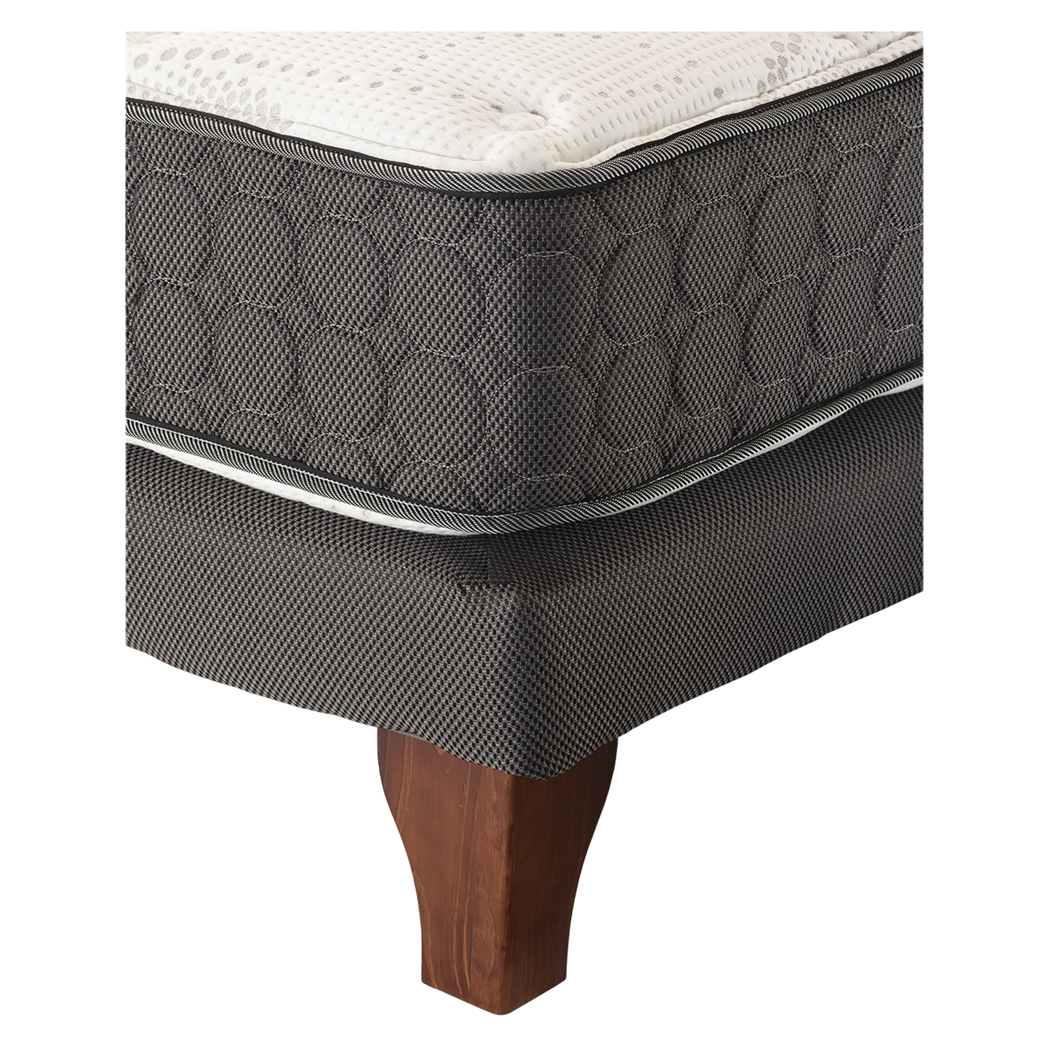 CAMA NOVATEX HOME 2 PLAZAS EUROPEA PRIME DUAL BOX GRIS - 2