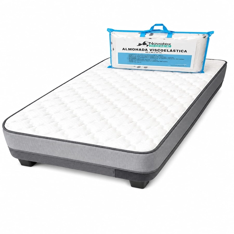 COLCHON DENSITY (ESPUMA) 1.0 PLAZA CON ALMOHADA VISCOELASTICA 60X40X12 - 2